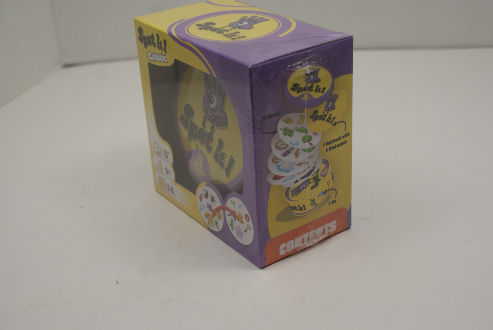 Spot It! Classic Card Game Five Games in One Ages 6 Years and Up 2 to 8 Players