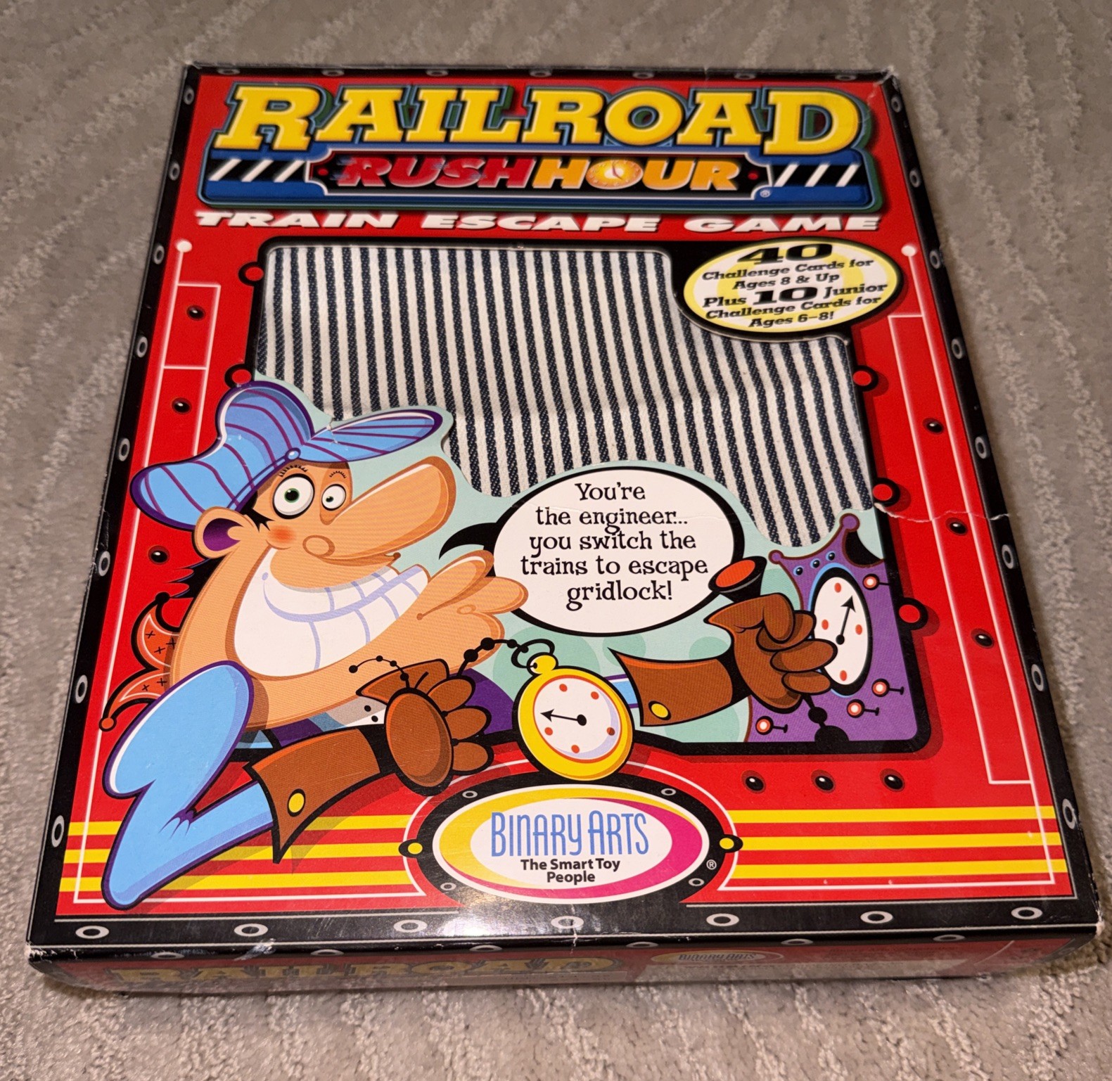 Vintage Railroad Rush Hour Game Binary Arts 1998 Train Escape Logic Puzzle Vtg