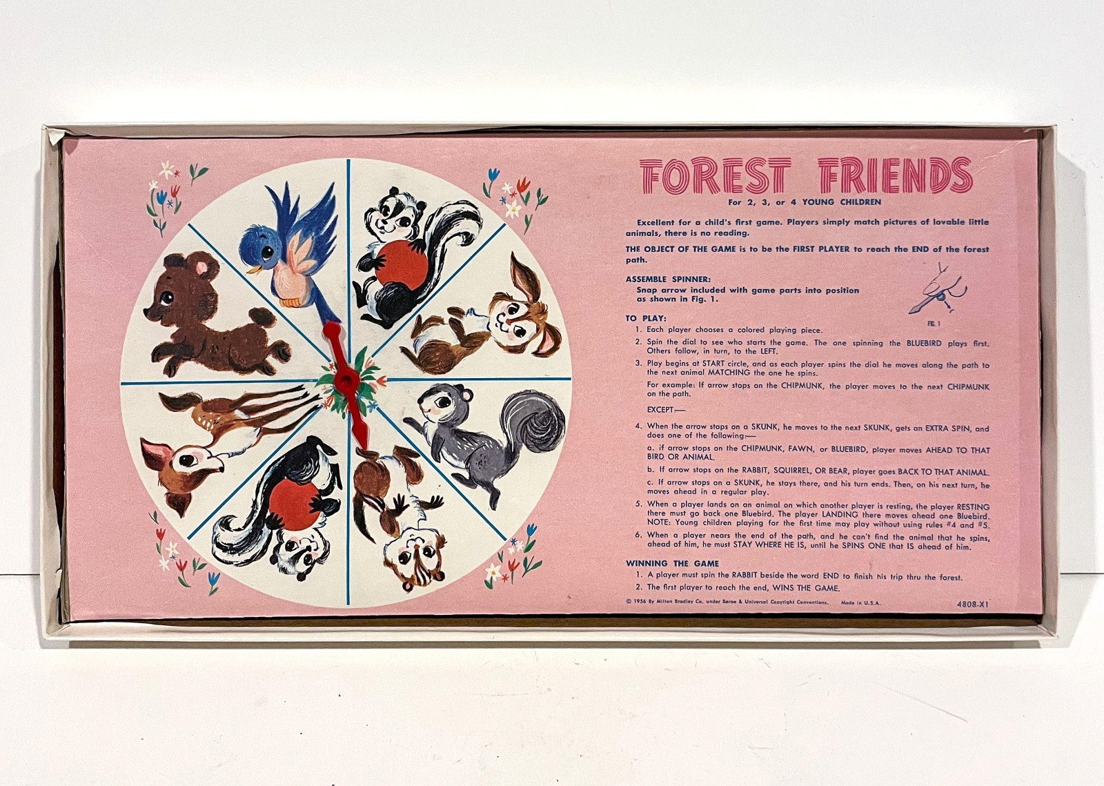 Vintage 1956 FOREST FRIENDS Board Game MILTON BRADLEY Complete #4808 Animals