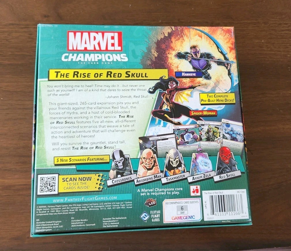 Marvel Champions The Rise Of Red Skull Campaign Expansion Box Set Complete, Used
