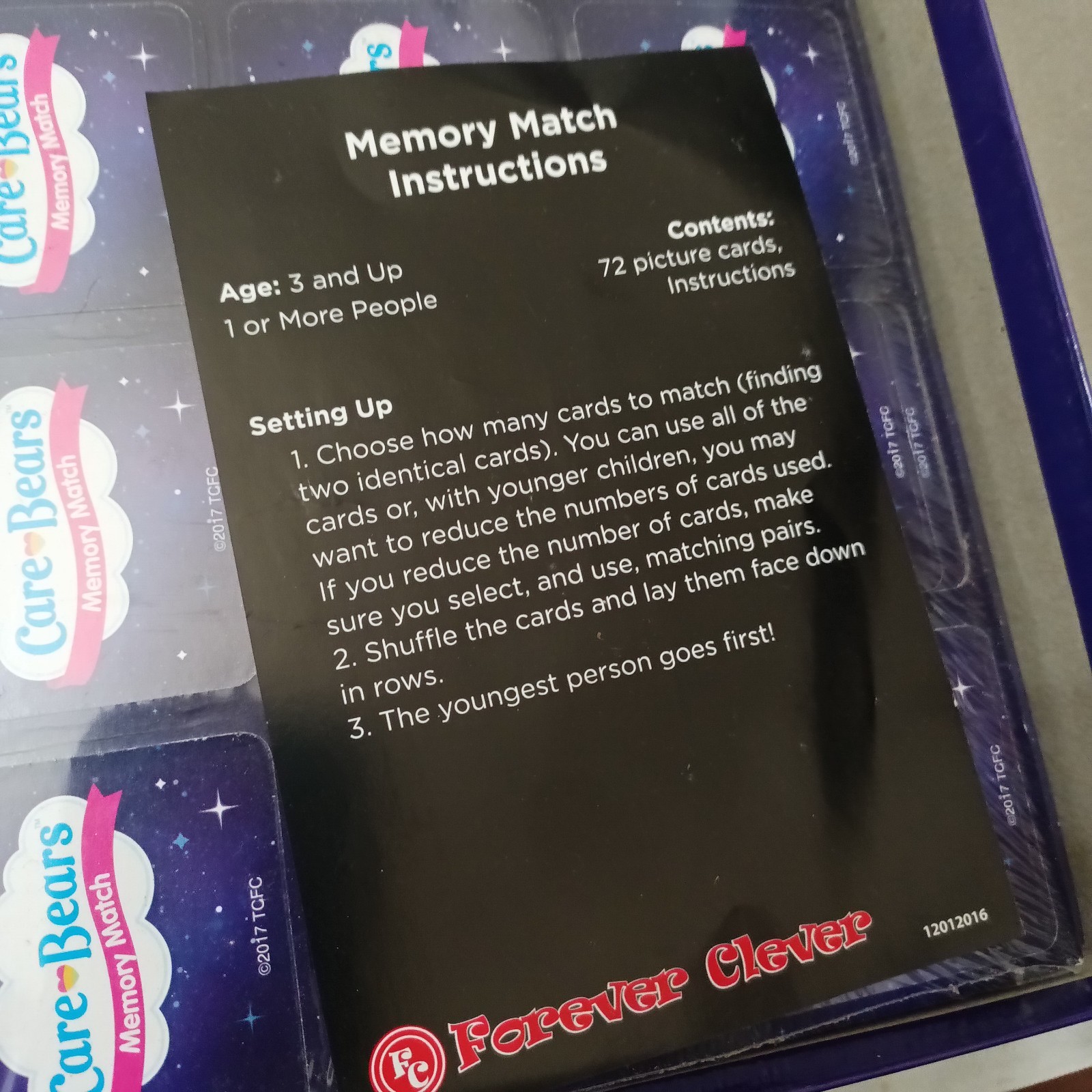 Care Bears Memory Match Game 72 Matching Card Educational Sealed Cards