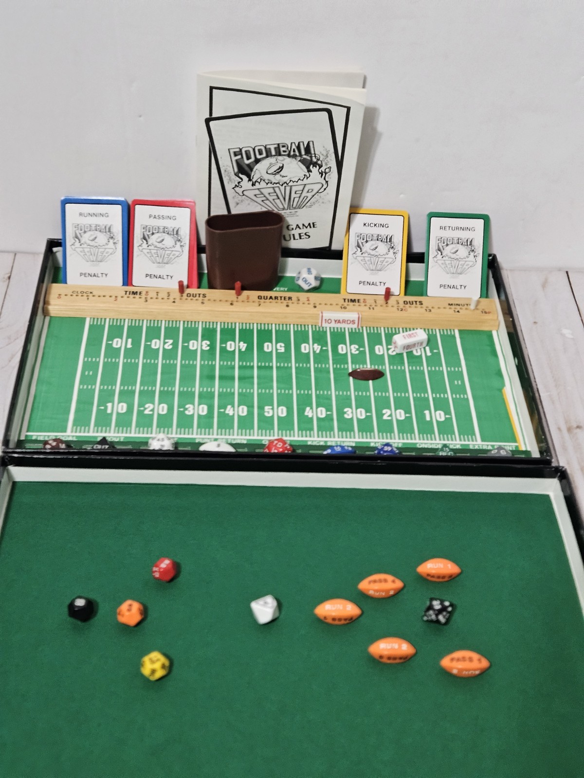 Football Fever The Game Cards Dice Hansen 1985 Vintage Board Game 100% Complete