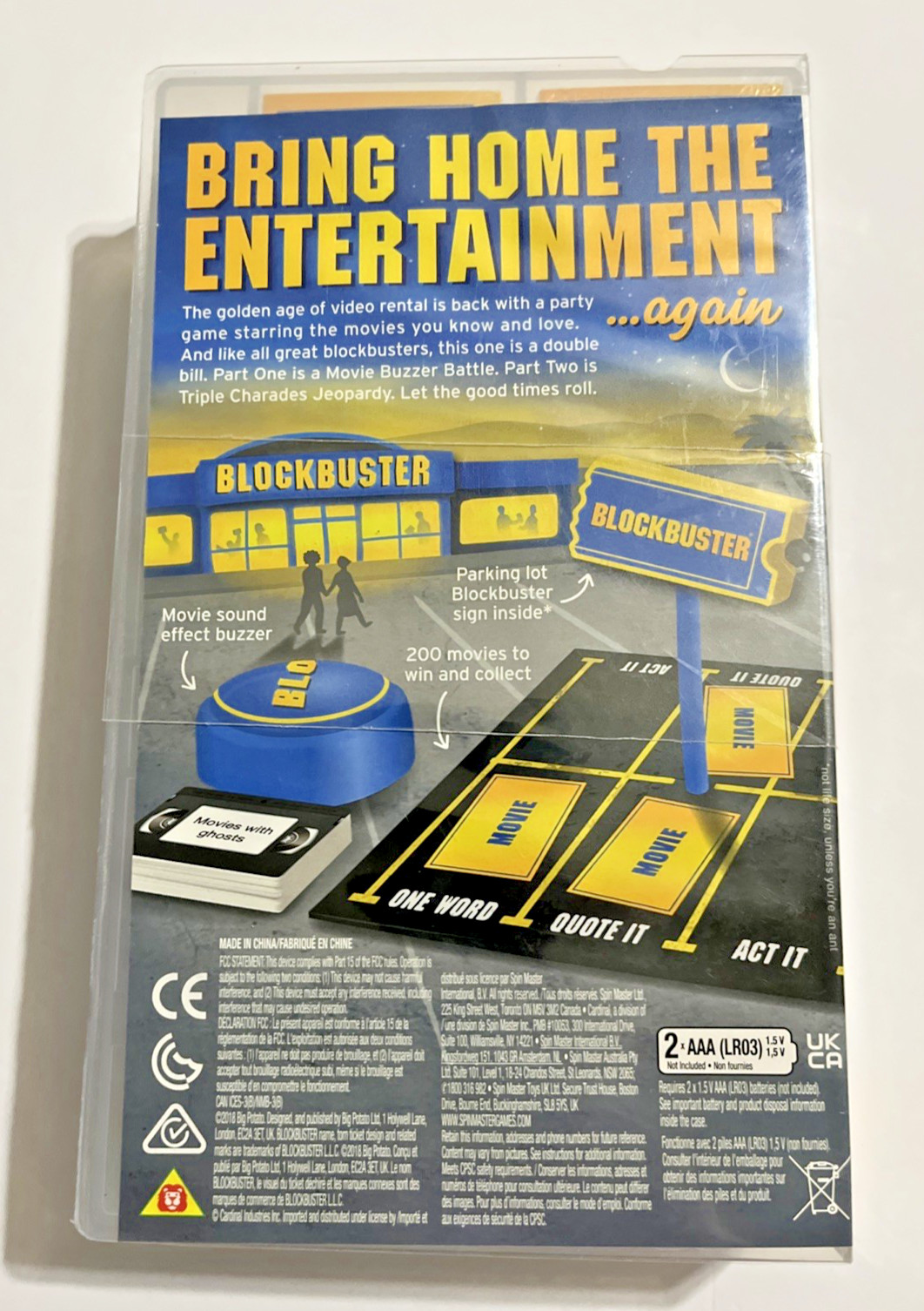 NEW Blockbuster Party Game Sealed Movie Trivia Charades Electronic Buzzer 2020