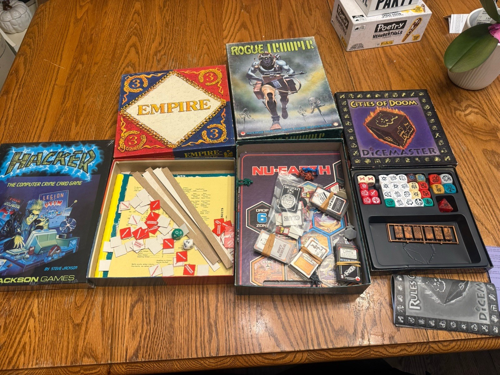 Vintage Board Game Lot Hackers Empire Cities Of Doom Rogue Trooper