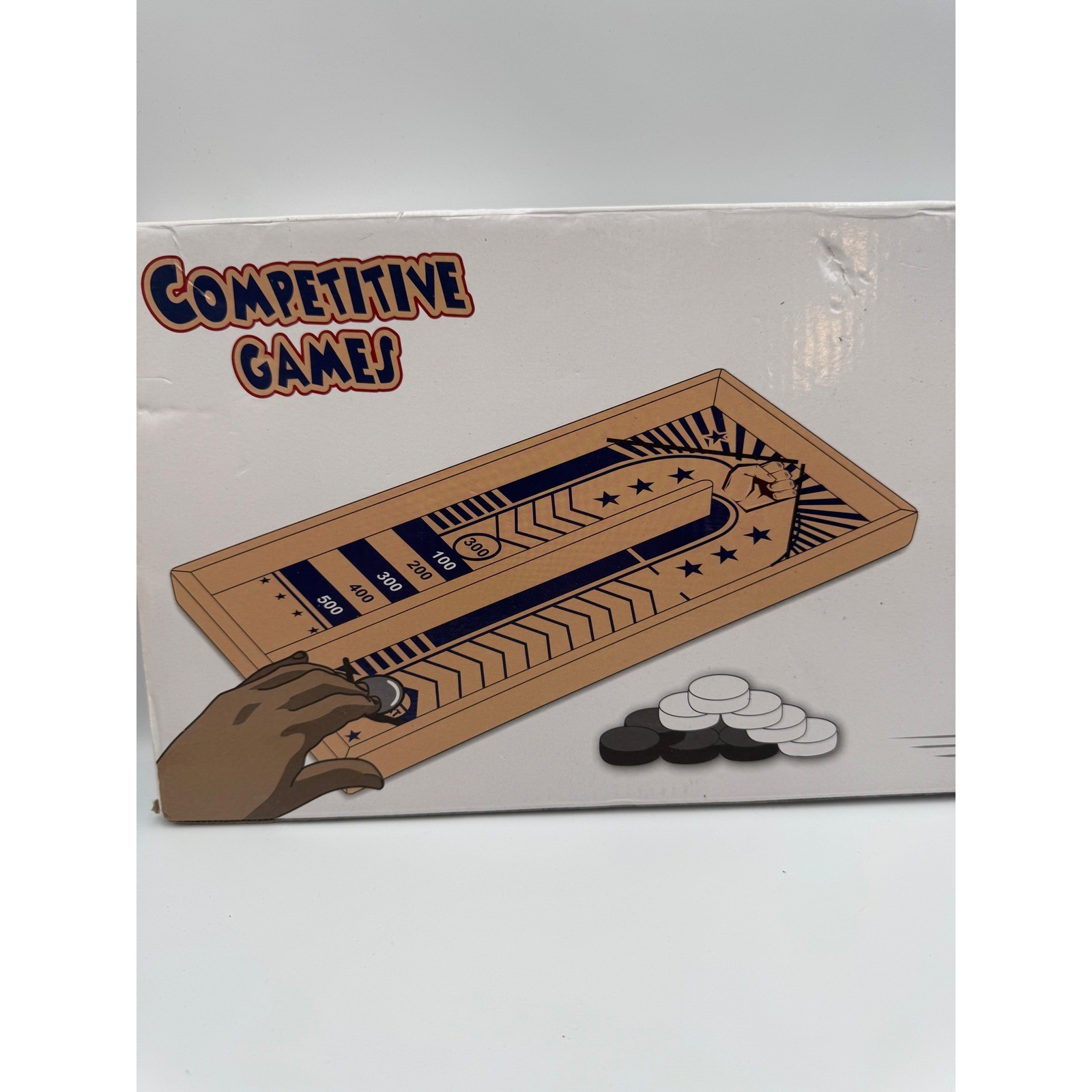 Wooden Fast Sling Puck Game Tabletop Board Game Competitive Skill Toy
