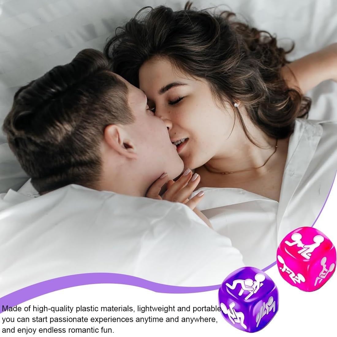 2 Pcs Naughty Date Night Dices for Couples, Sex Game Positon Dice Set Adult w…