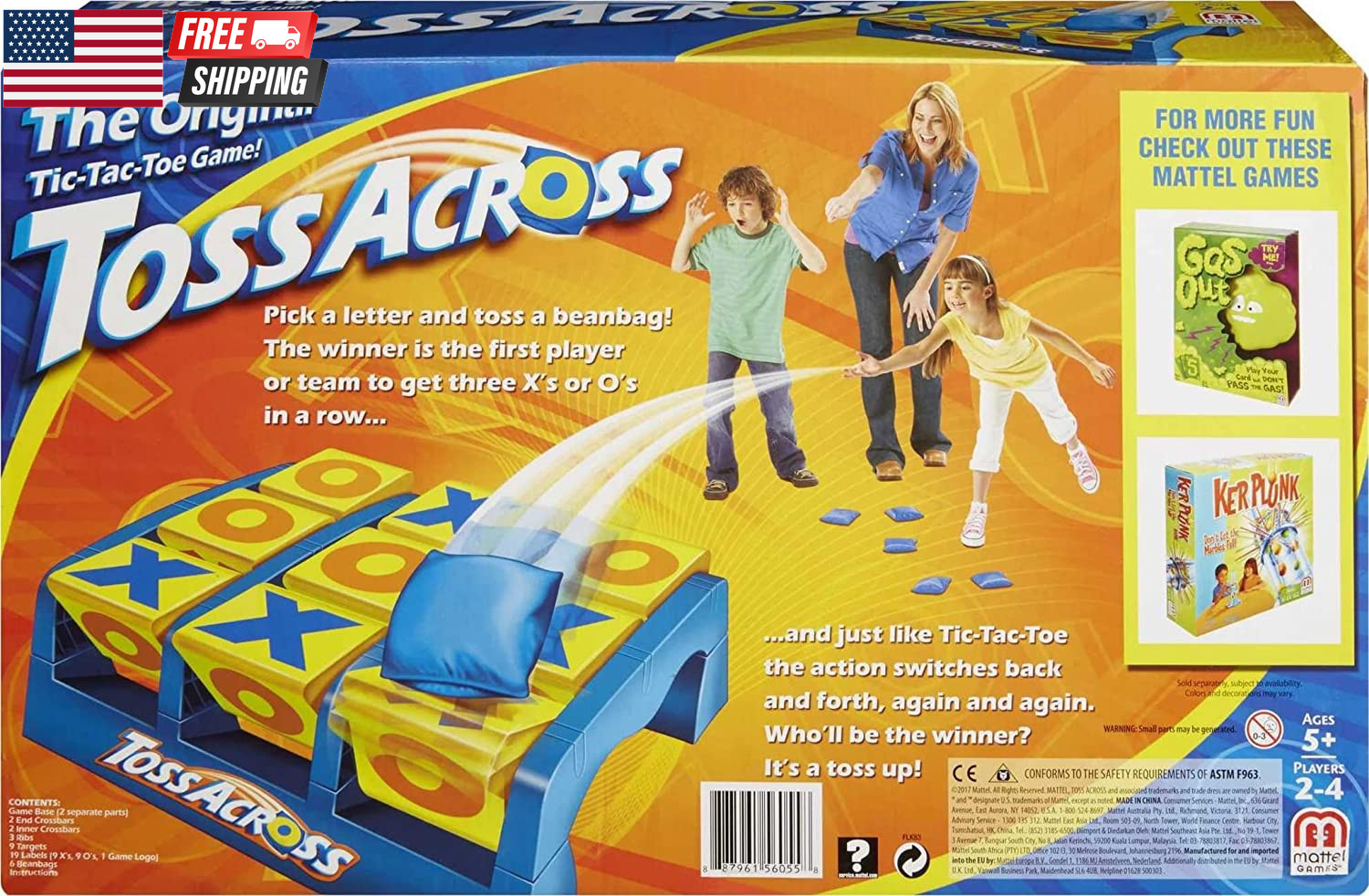 Mattel Games Toss across Indoor Outdoor Game for Ages 5+, 2-4 Players | Get 3-In