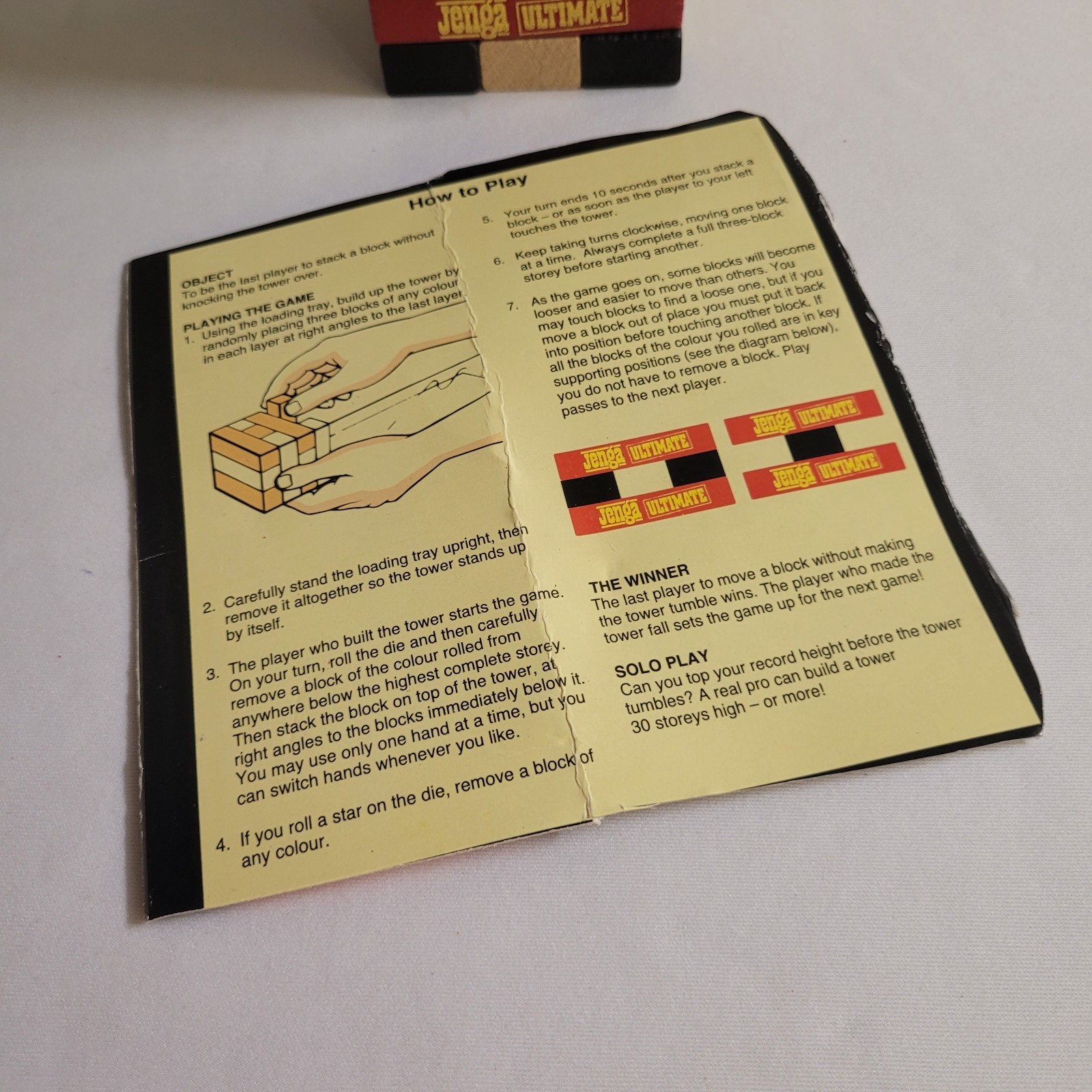 Vintage JENGA ULTIMATE Game 54 Red Black And Natural Wooden Blocks RARE HTF