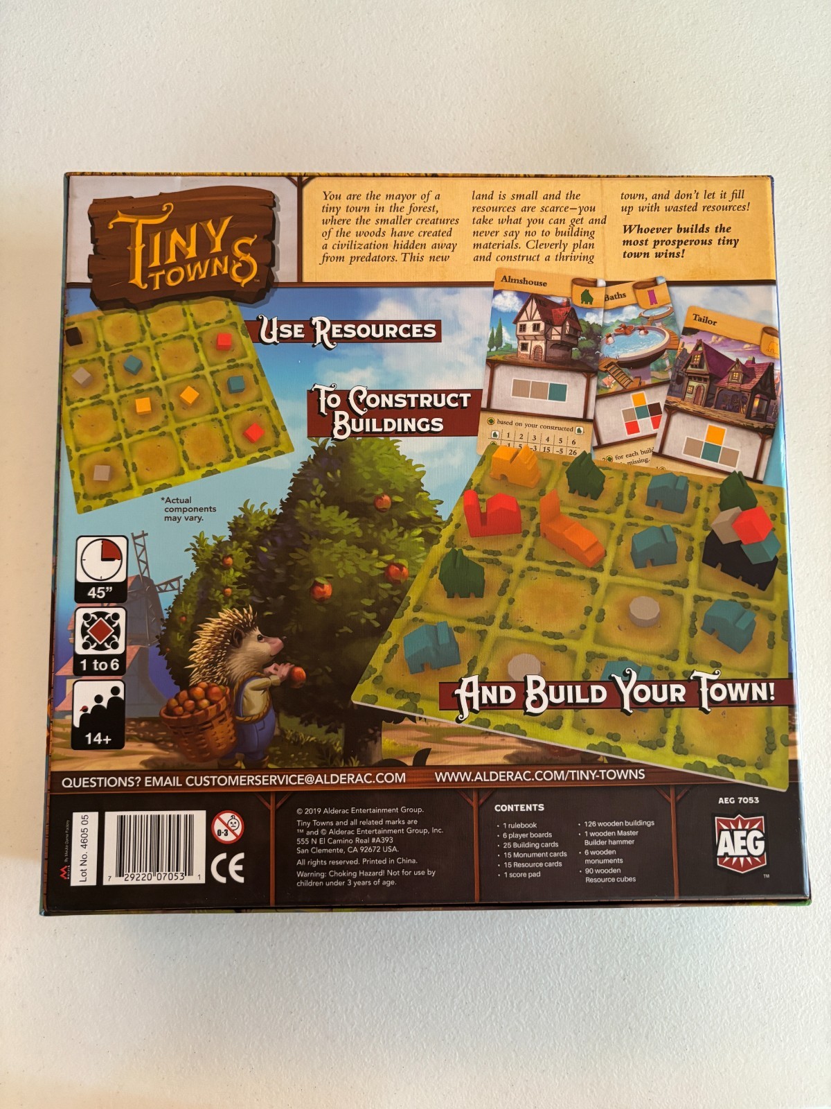 Tiny Towns Board Game 2019 Resource Buildings AEG Games, Used