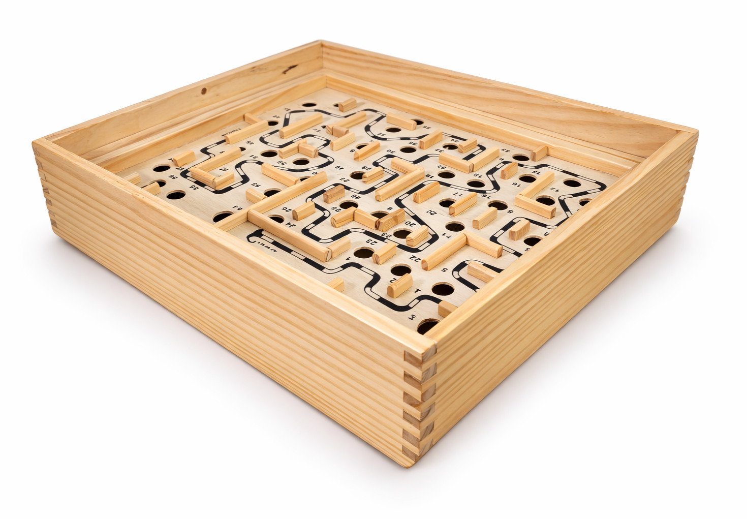 Wooden Marble Maze Labyrinth Dexterity Tilt Puzzle Game Board