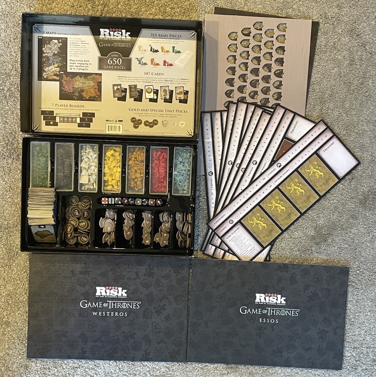 Risk Game of Thrones Edition Board Game Strategic Conquest COMPLETE EUC
