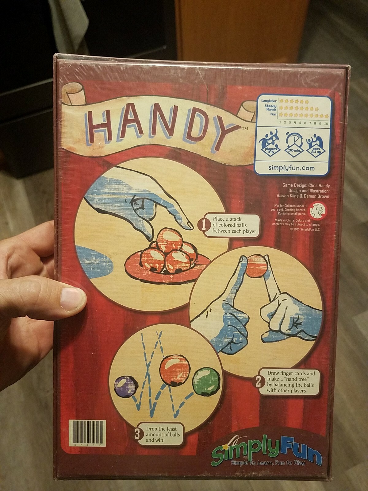 New/Sealed Simply Fun Handy 5 Finger Frenzy Board Game Eye Hand Coordination Fun