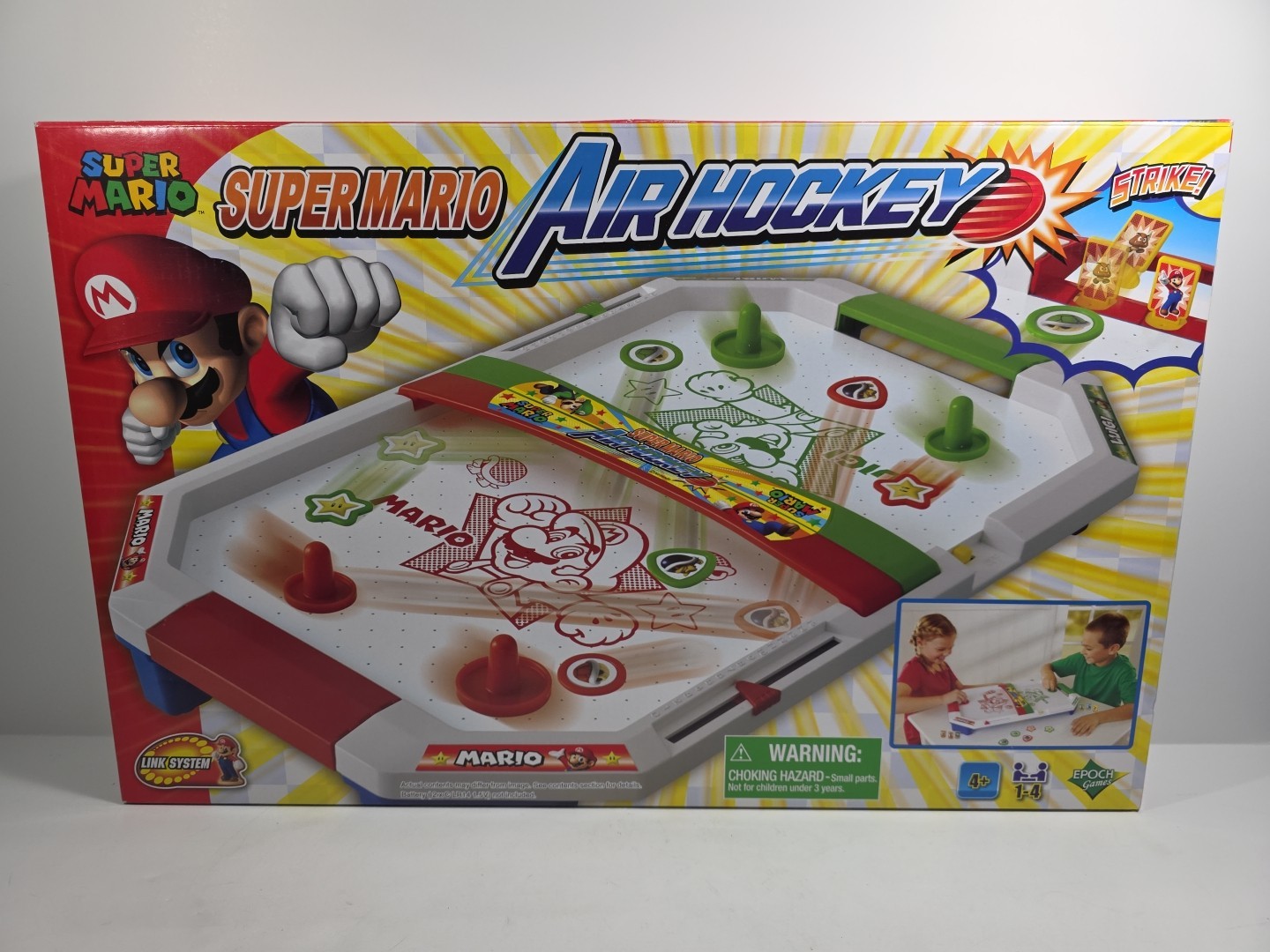 Epoch Super Mario Air Hockey Tabletop Skill and Action Game with Collectible NEW