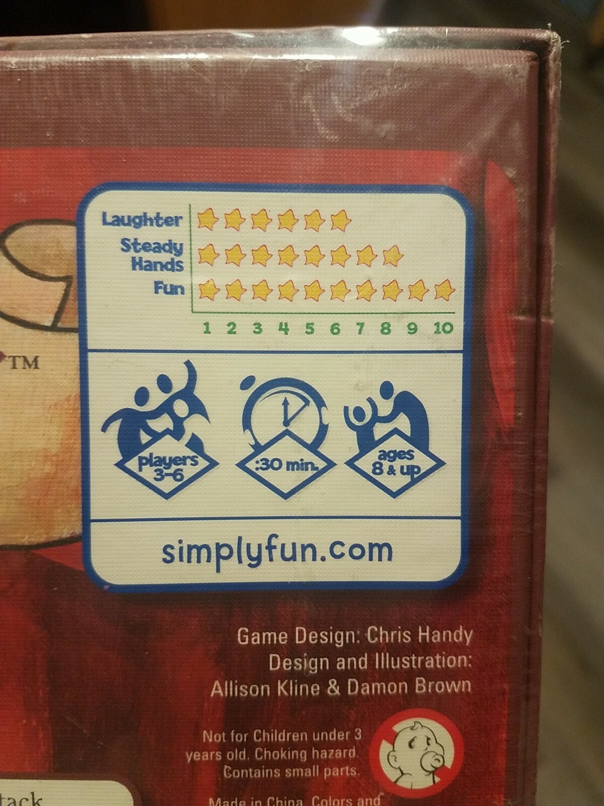 New/Sealed Simply Fun Handy 5 Finger Frenzy Board Game Eye Hand Coordination Fun