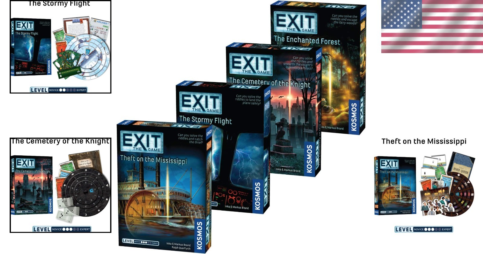 New EXIT The Game 4-Pack Escape Room Bundle Family Adventure 1-4 Players