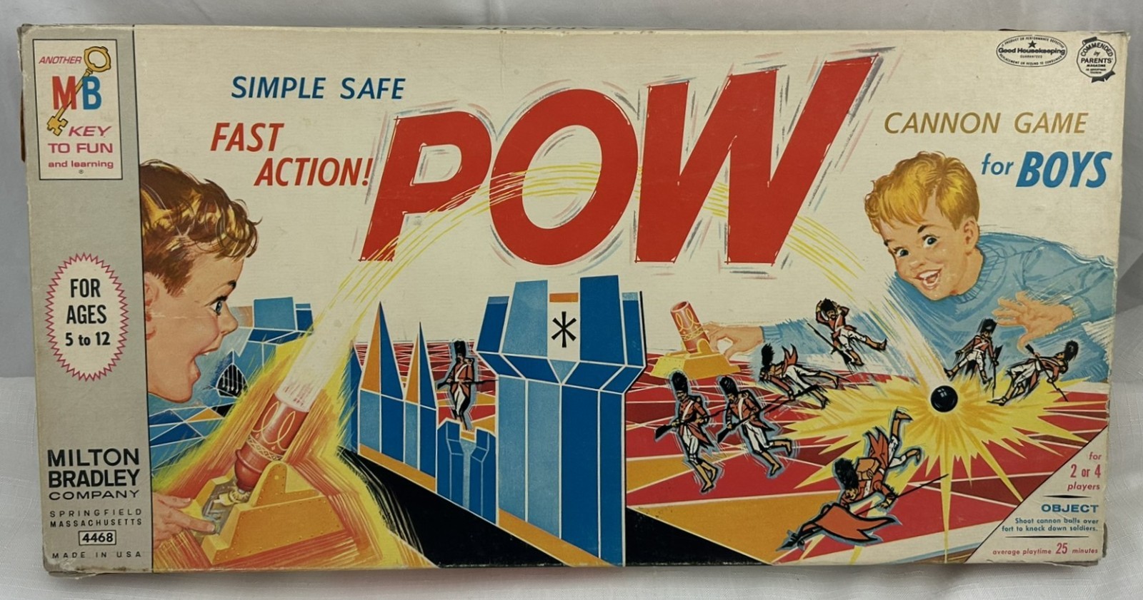 1964 POW! The Cannon Game for Boys by Milton Bradley Complete in Very Good Cond