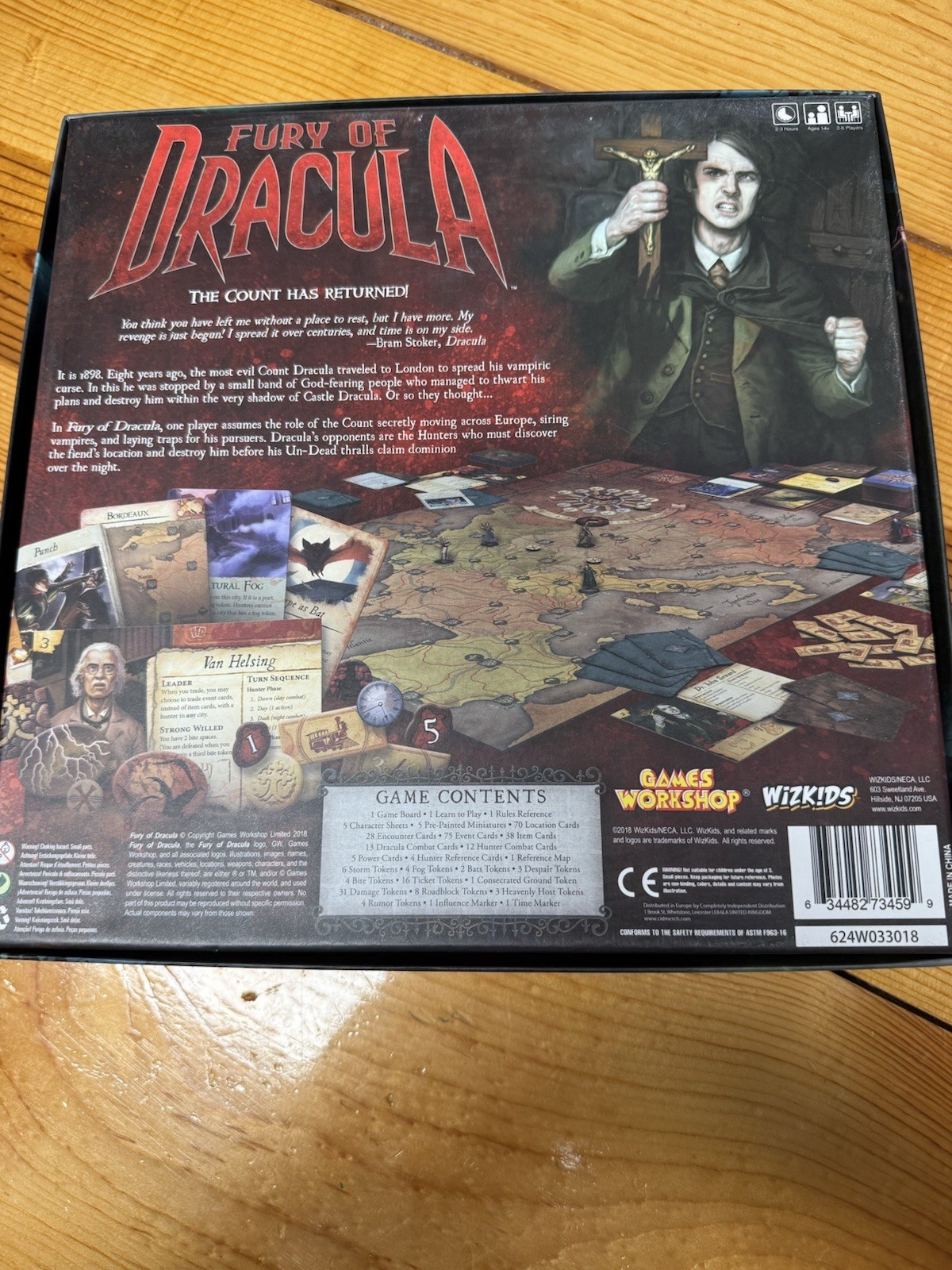 WizKids Fury of Dracula Board Game with painted minatures
