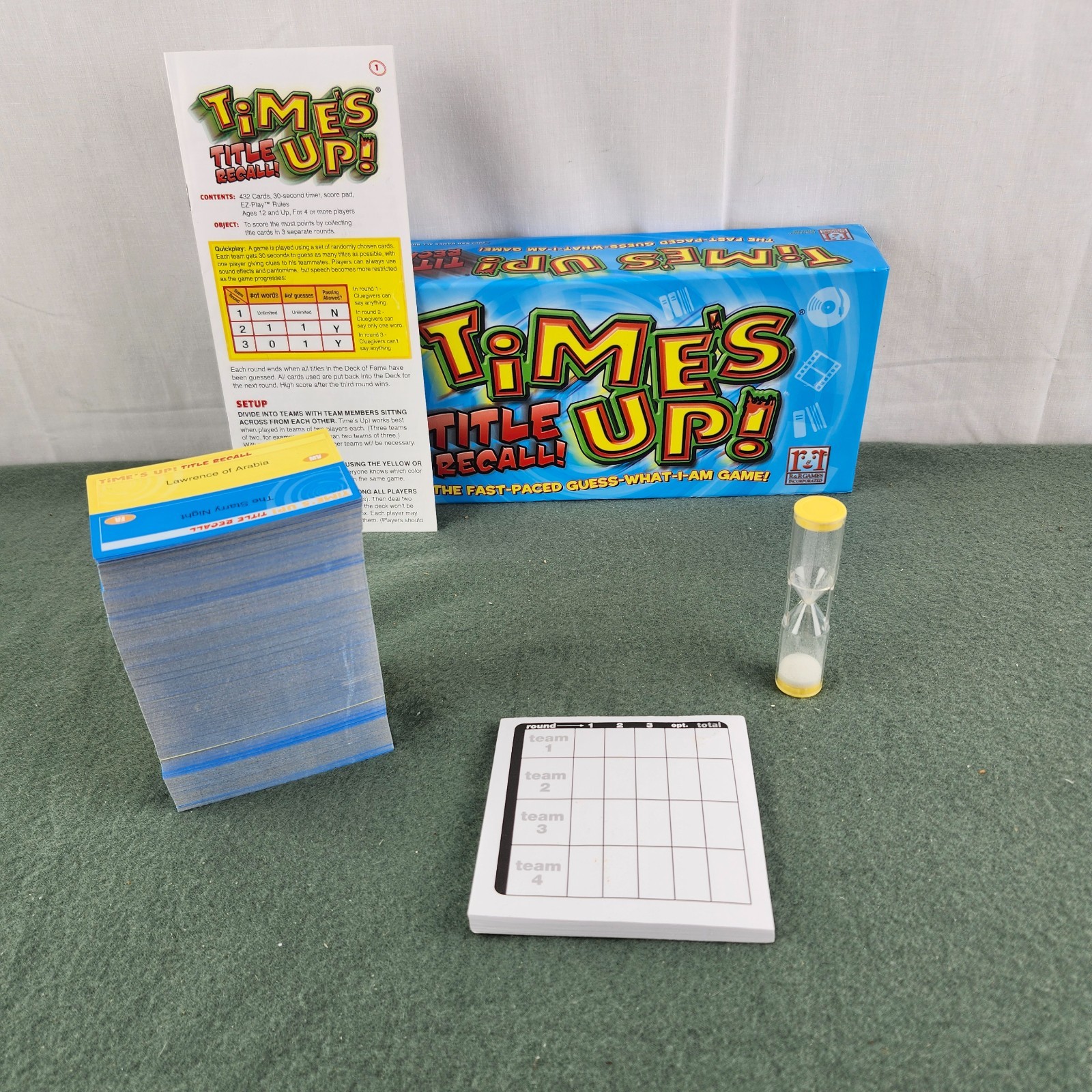 Time’s Up! Title Recall Party Game 4+ Players Ages 12+ R&R Games 2009