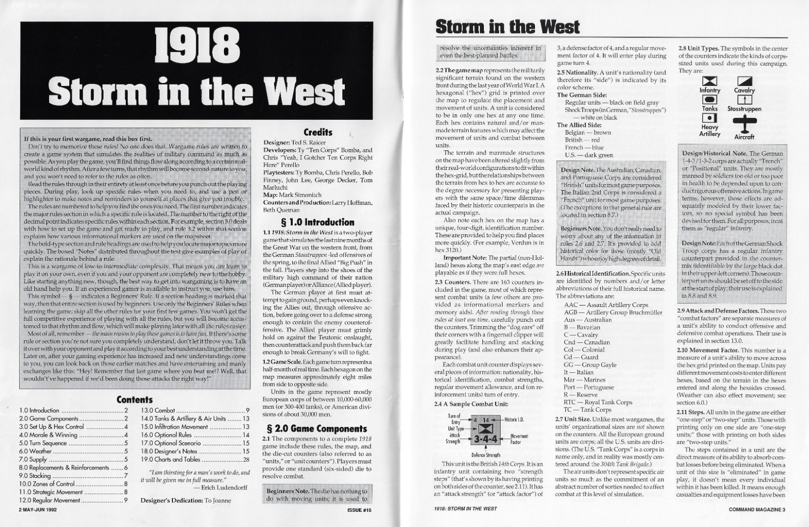 Command Magazine #16 1918 Storm in the West WWI; Operation Desert Weirdness
