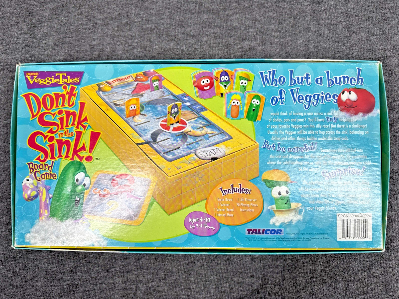 Vintage 1999 VeggieTales Don’t Sink in the Sink Game by Talicor 100% Complete