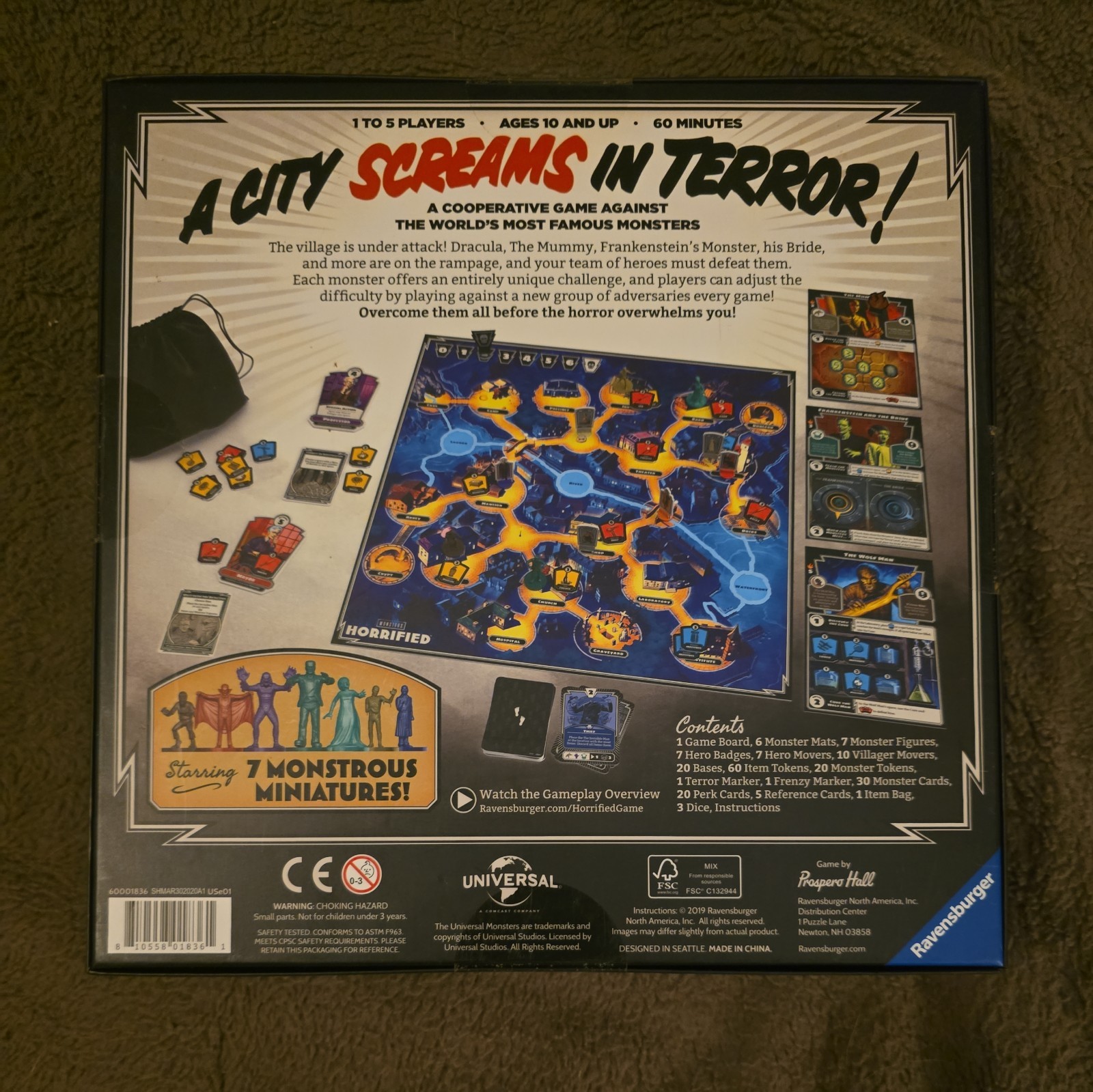 Horrified Board Game Universal Studios Monsters Ages 10 And Up New Sealed