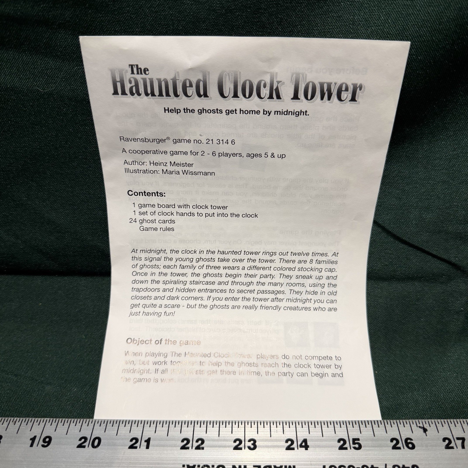 The Haunted Clock Tower Memory Board Game Vintage 1994 Ravensburger – Ships Free