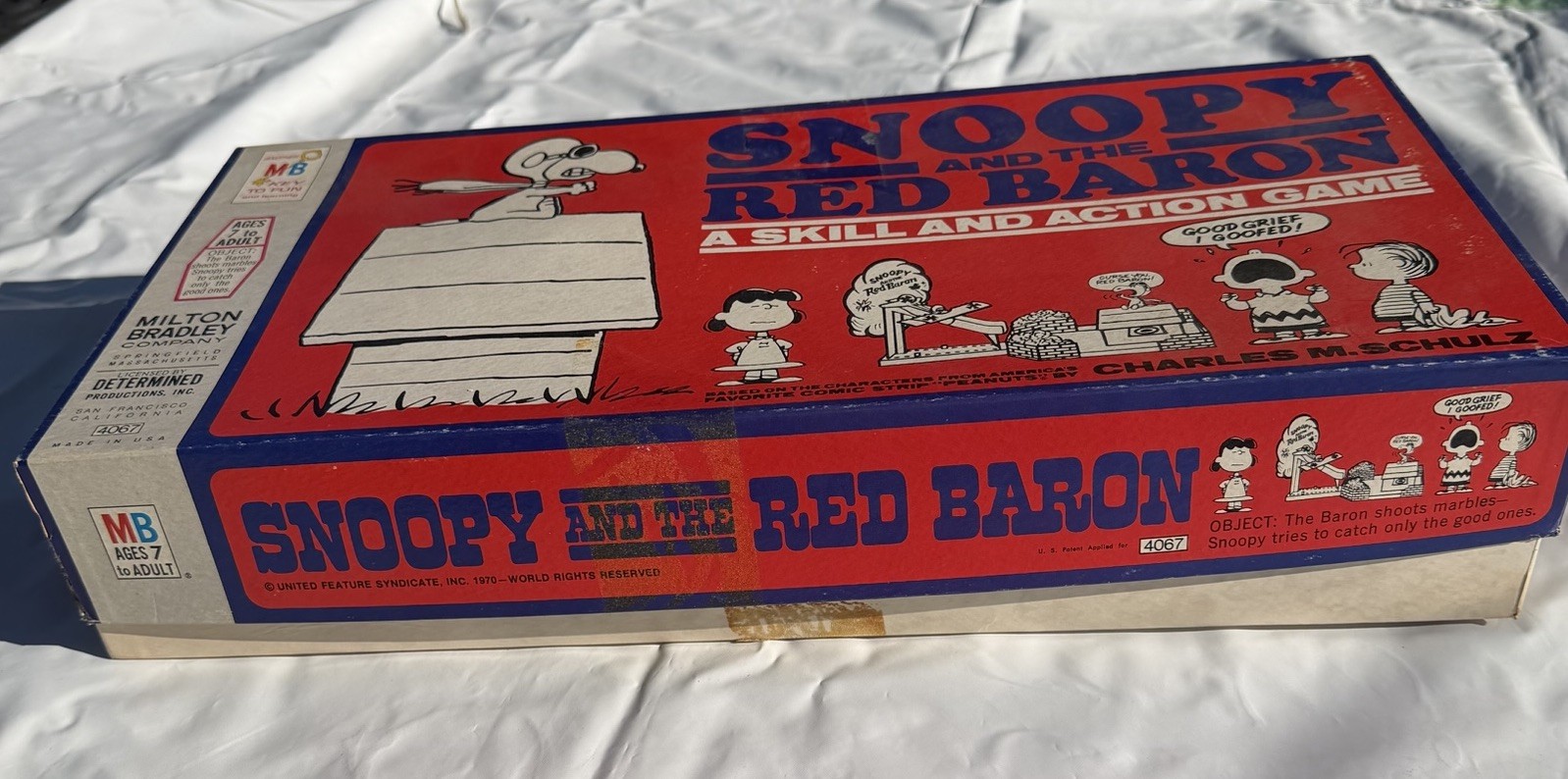 Snoopy And The Red Baron Skill and Action Game Milton Bradley Vintage 1970