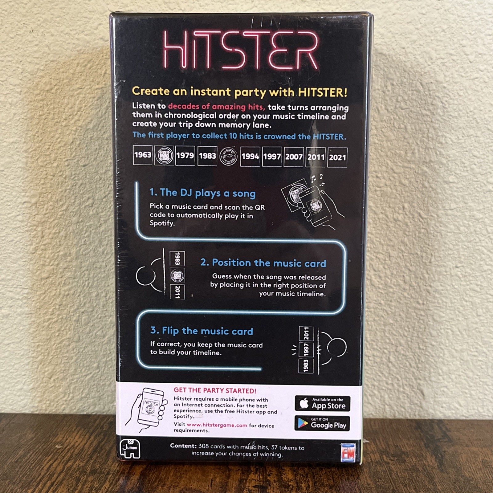 HITSTER Jumbo Music Party Game Decades of Amazing Hits NEW SEALED 2-10 Players
