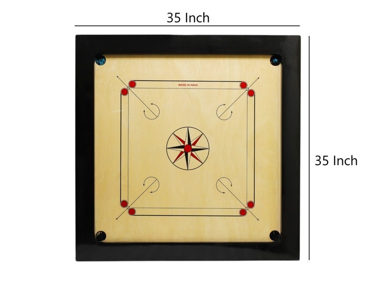 Carrom Board 35 INCH Full Size with 1.5″ Border (Super) with STRICKER