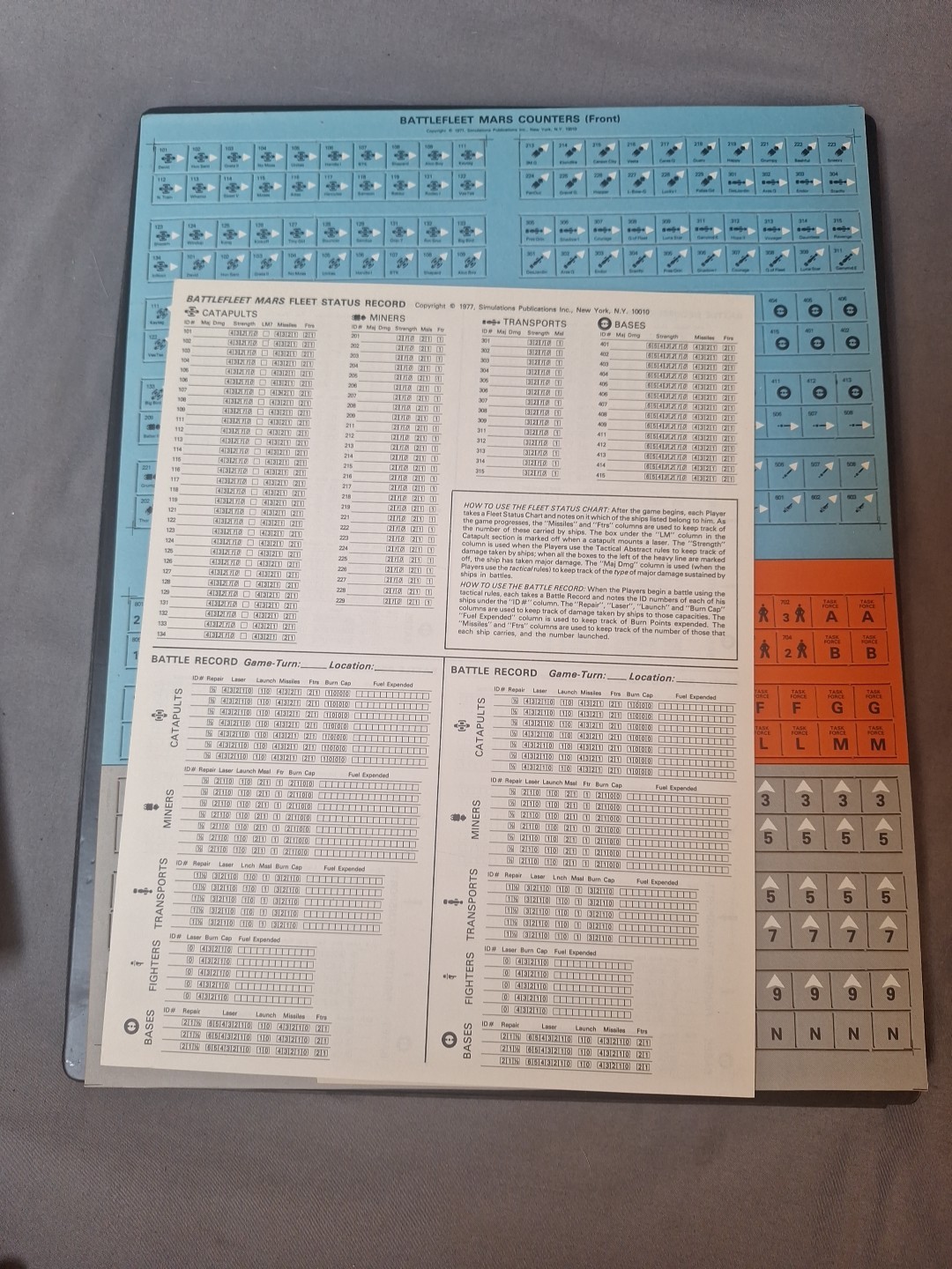 1977 ~SPI ~BATTLEFLEET MARS ~21st Century Space Combat WAR GAME ~UNPUNCHED~