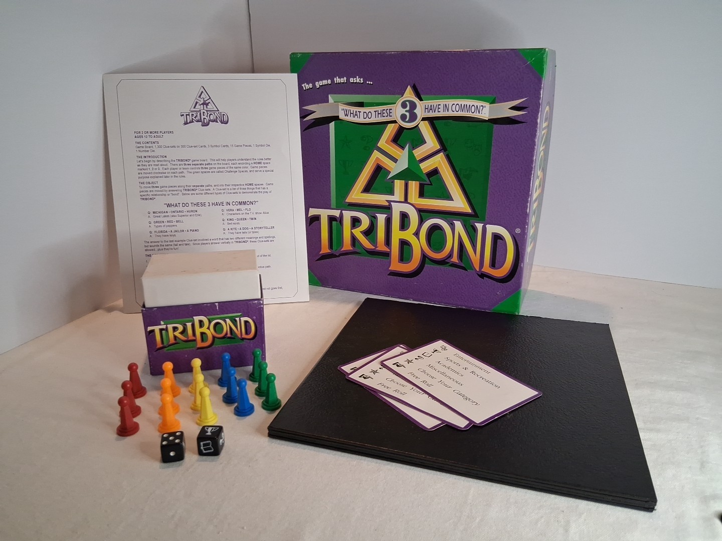 1992 TriBond Family Fun Board Game COMPLETE For Clever Minds VGT Ages 12 and up