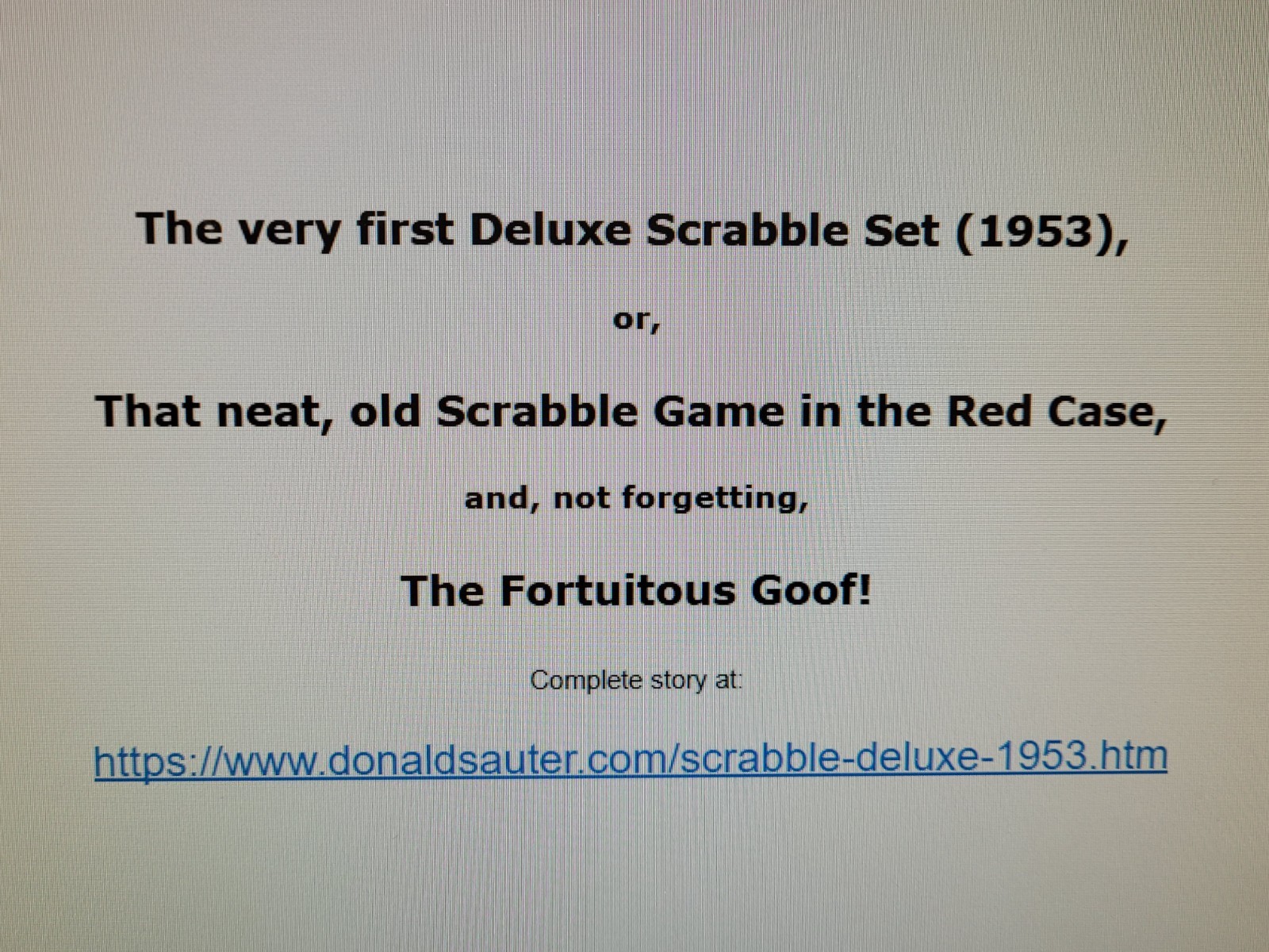 First Deluxe Scrabble 1953. Originally Produced for Macys By James Brunot RARE!!