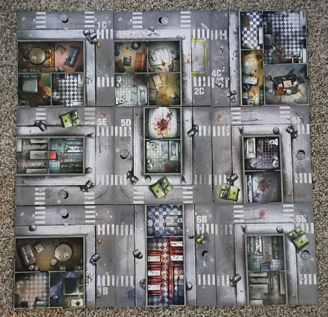 25+ Zombicide Tiles: Core, Prison Outbreak, Toxic City Mall, Angry Neighbors