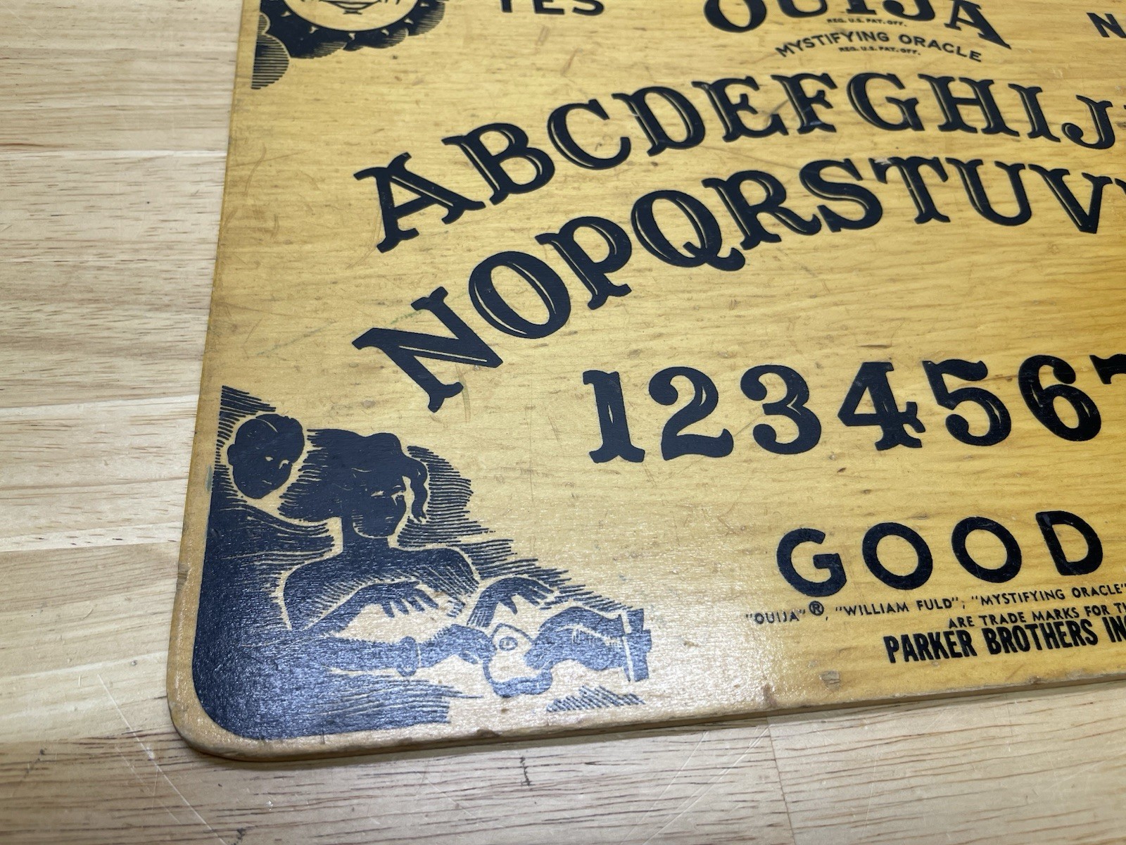 1967 Ouija Board Parker Brothers No.602 William Fuld Wooden Deluxe Edition Rare
