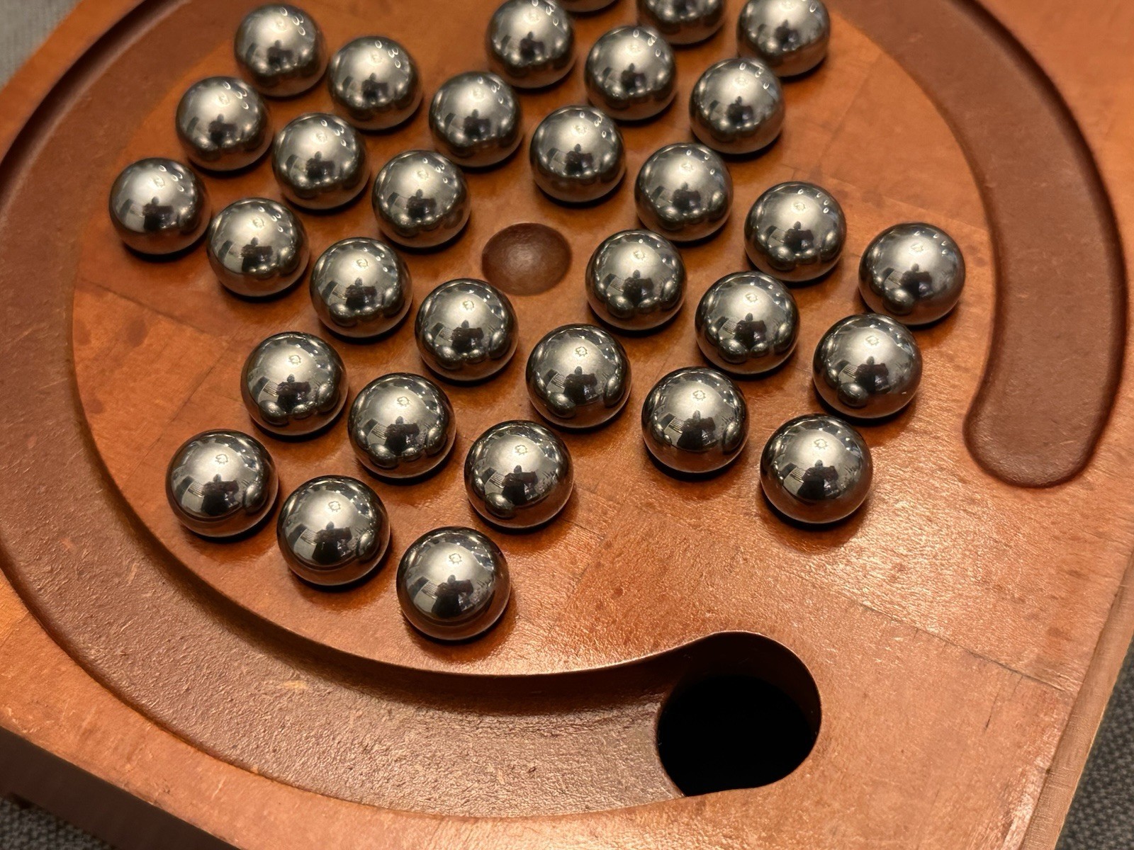 *STAINLESS STEEL* MICHAEL GRAVES DESIGN Solitaire Marble Wood Vintage Game