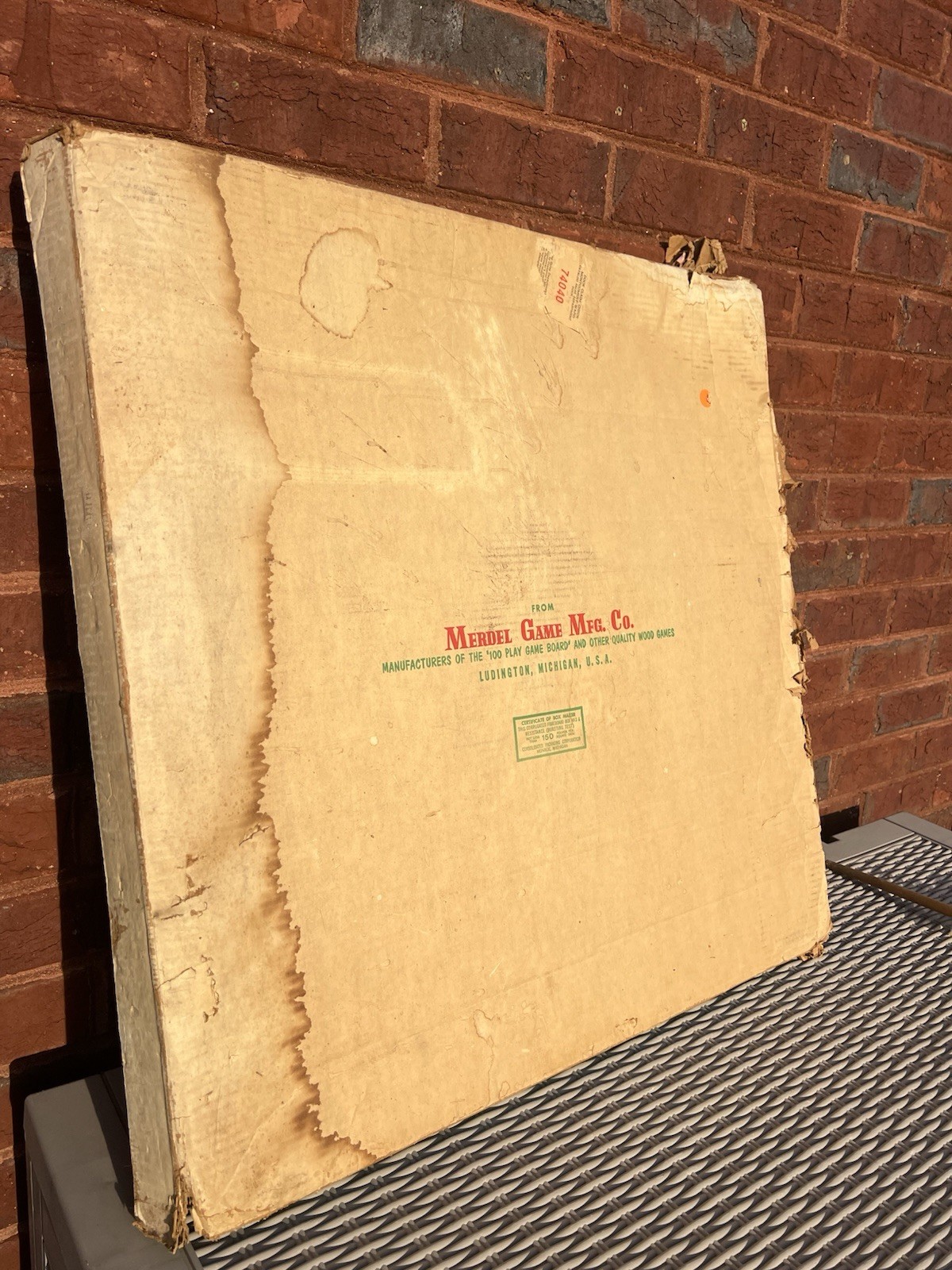 Vintage Merdel 28″ Carom Crokinole Game Board Double Sided Box Full Size READ