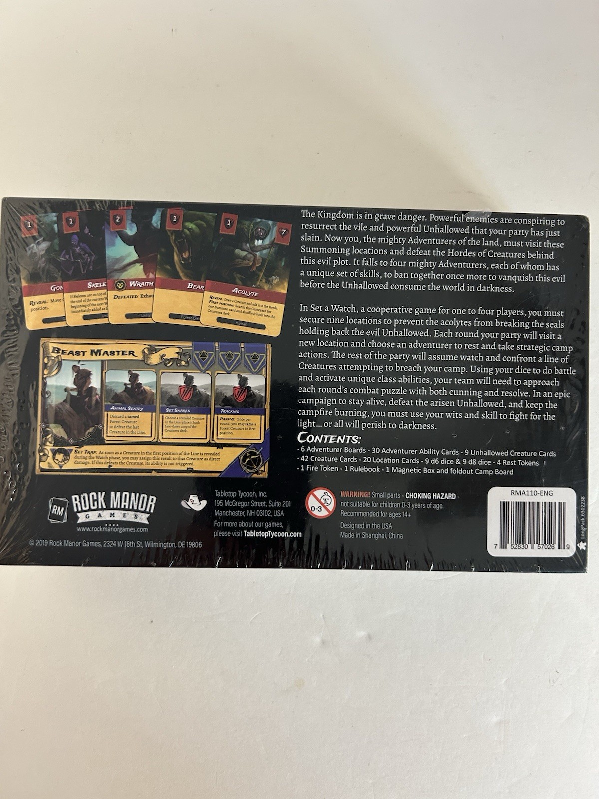 Set A Watch Board Game Rock Manor Games 2019 Todd Walsh New Sealed