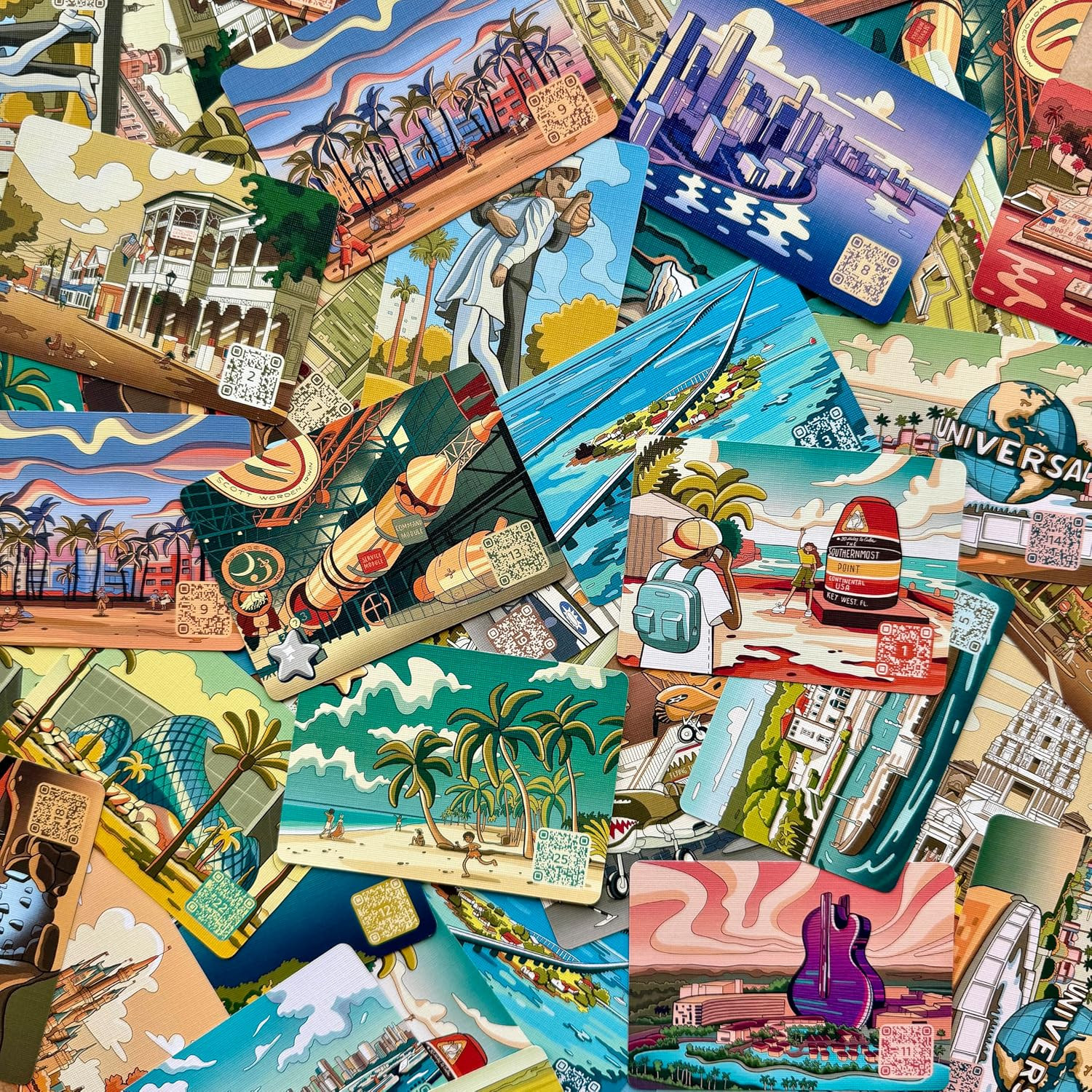 Florida Landmarks Memory Matching Card Game – 50 Cards, Educational & Fun Family