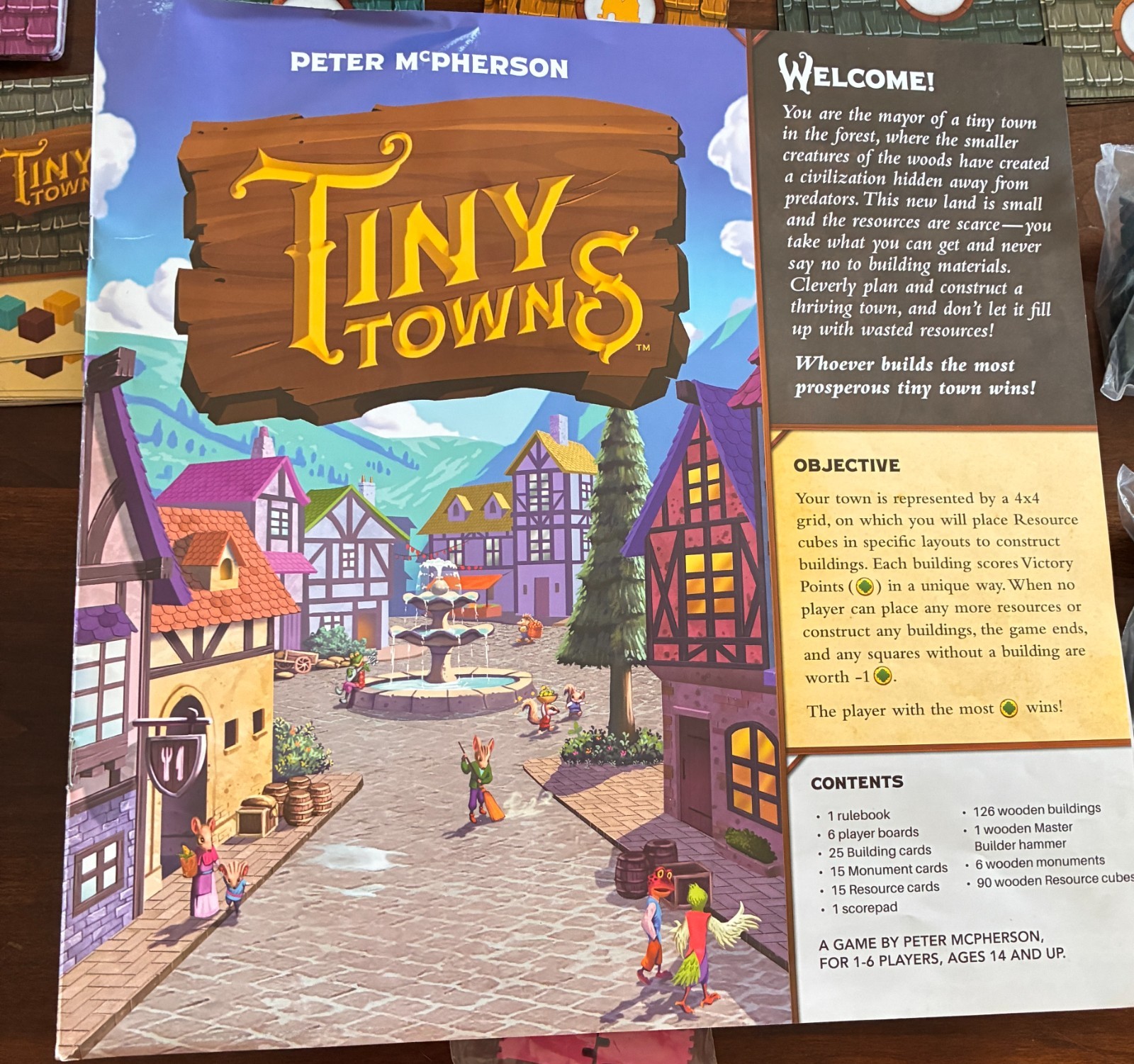 TINY TOWNS Board Game City-Building Strategy COMPLETE 2019 AWARD WINNER Ages 14+