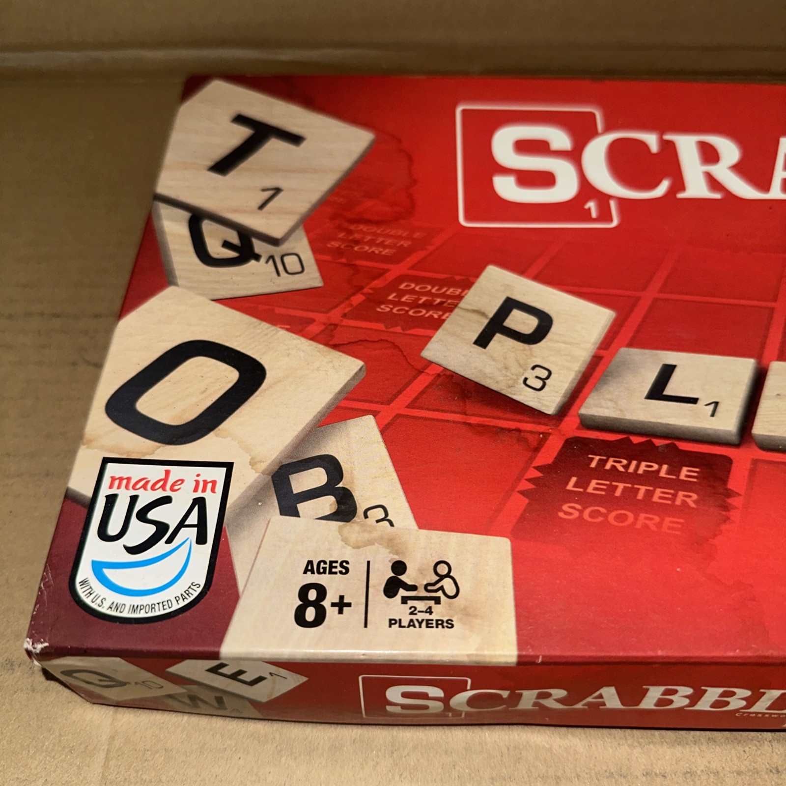 Hasbro Gaming Scrabble Crossword board game A8166 intact AND complete 100 TILES