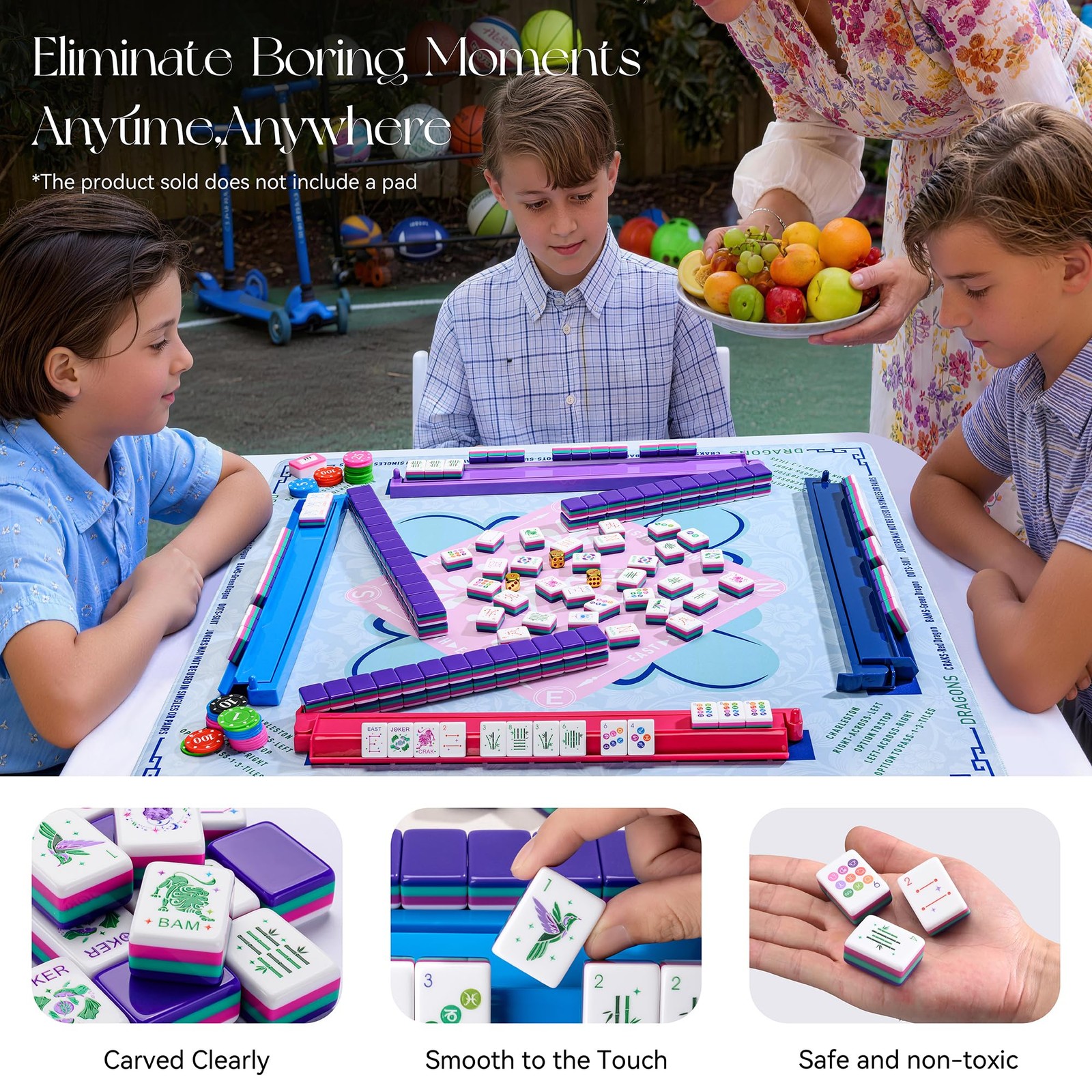 Topmahjing American Mahjong Tile Set – 160 Acrylic Tiles with 4 All-in-One Ma…