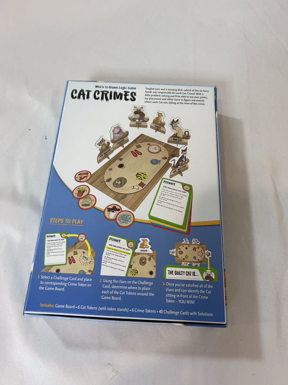 Cat Crimes Who’s to Blame Logic Game Thinkfun Problem Solving Challenges Mystery