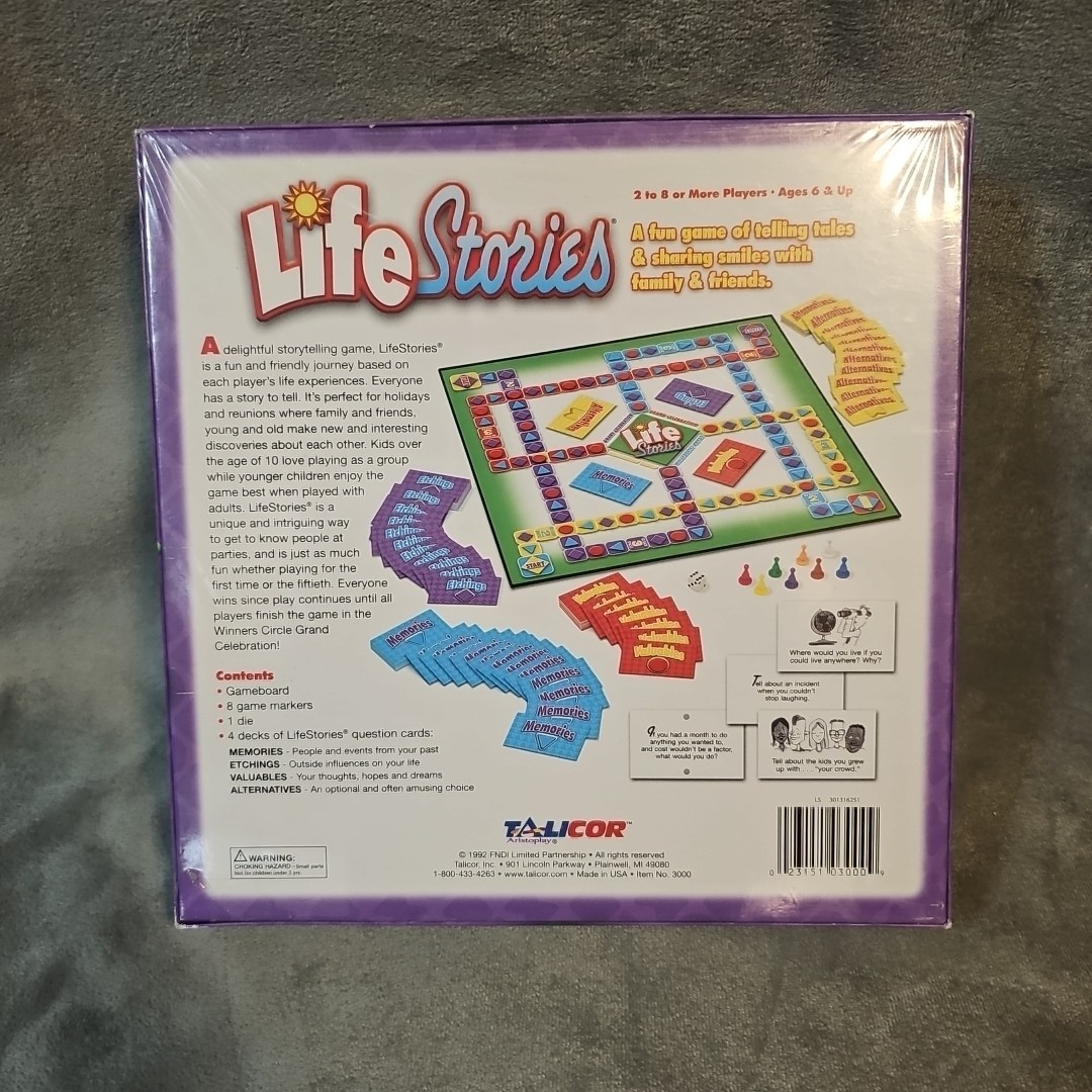 VINTAGE LifeStories Storytelling Game SEALED Talicor 1992 Life Stories Family