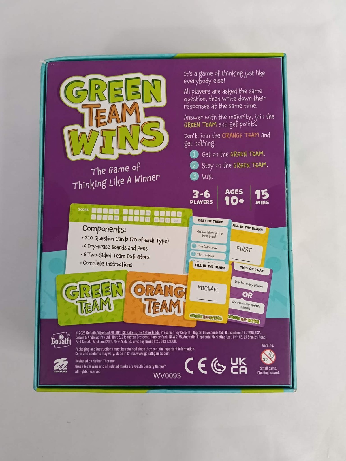 Green Team Wins The Game of Thinking Like A Winner Board Game 3-6 Players Party
