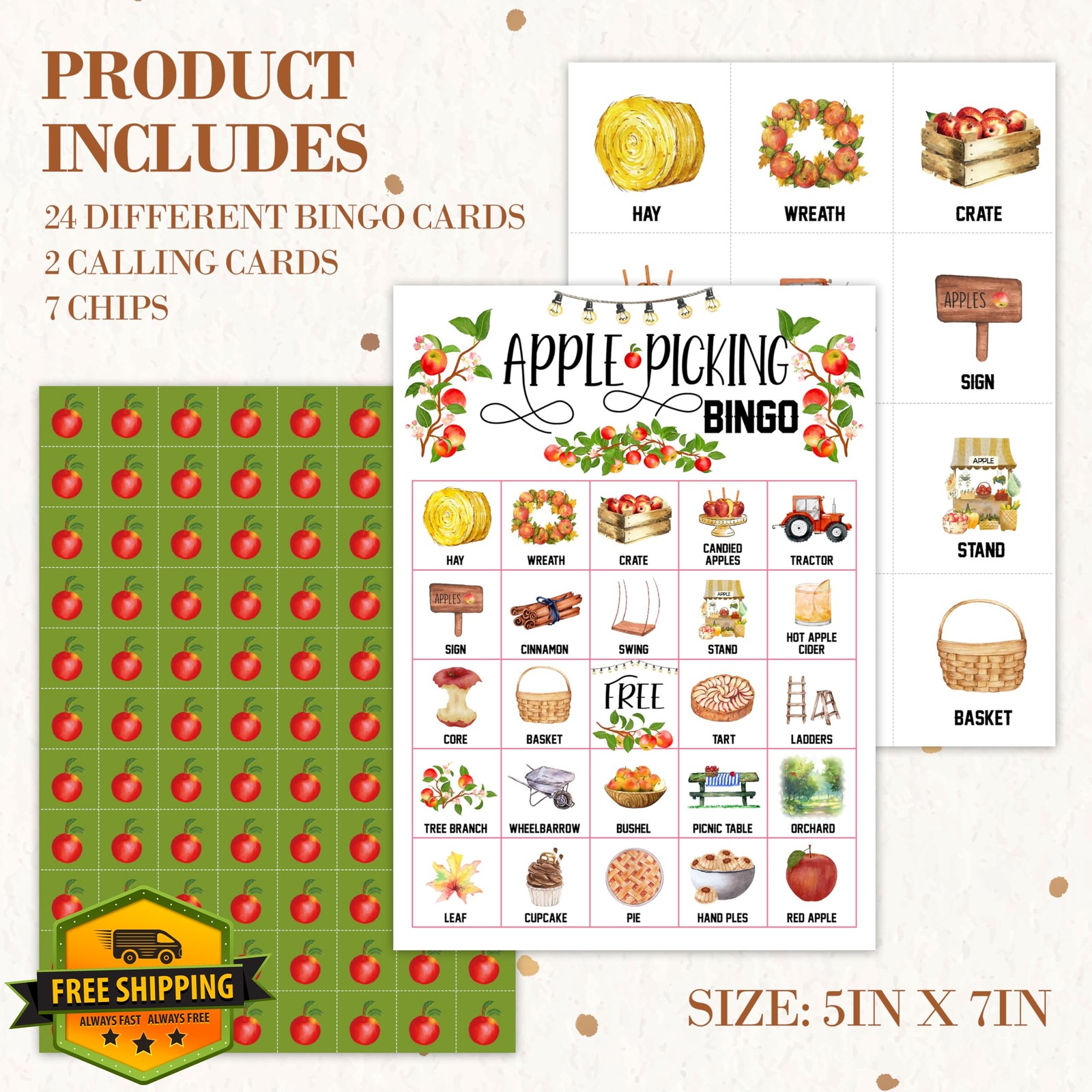 HMJKL Fall Bingo Cards 24 Player Fall Harvest 02