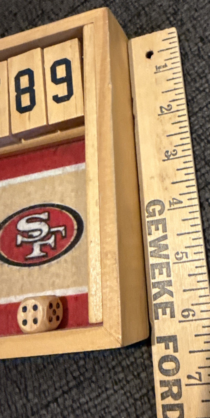 San Francisco 49er’sWooden Shut The Box Dice Game Board Game NFL Tailgating!