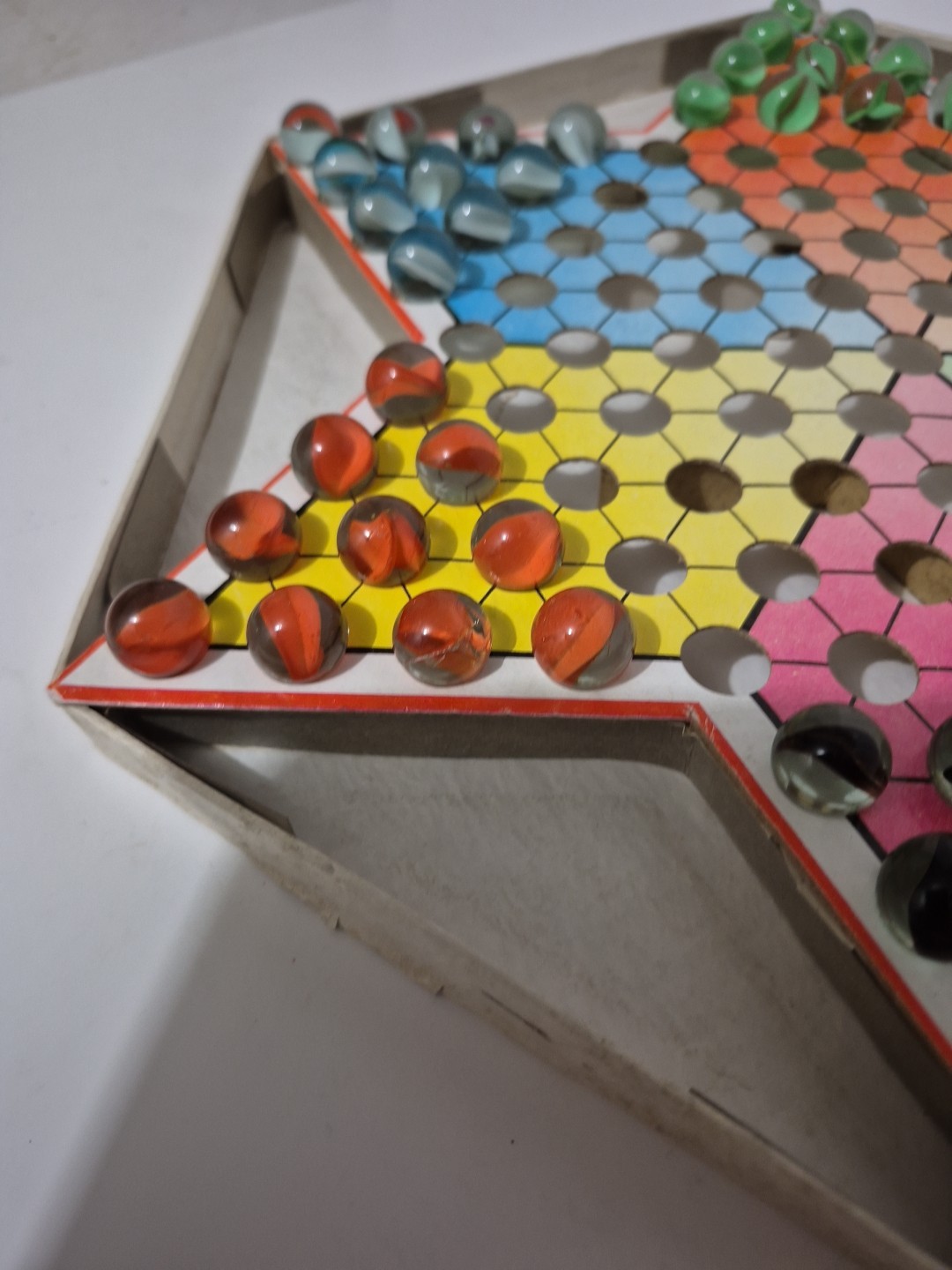 Chinese Checkers PP009 Made in China Schylling Board Game Glass Marbles Complete