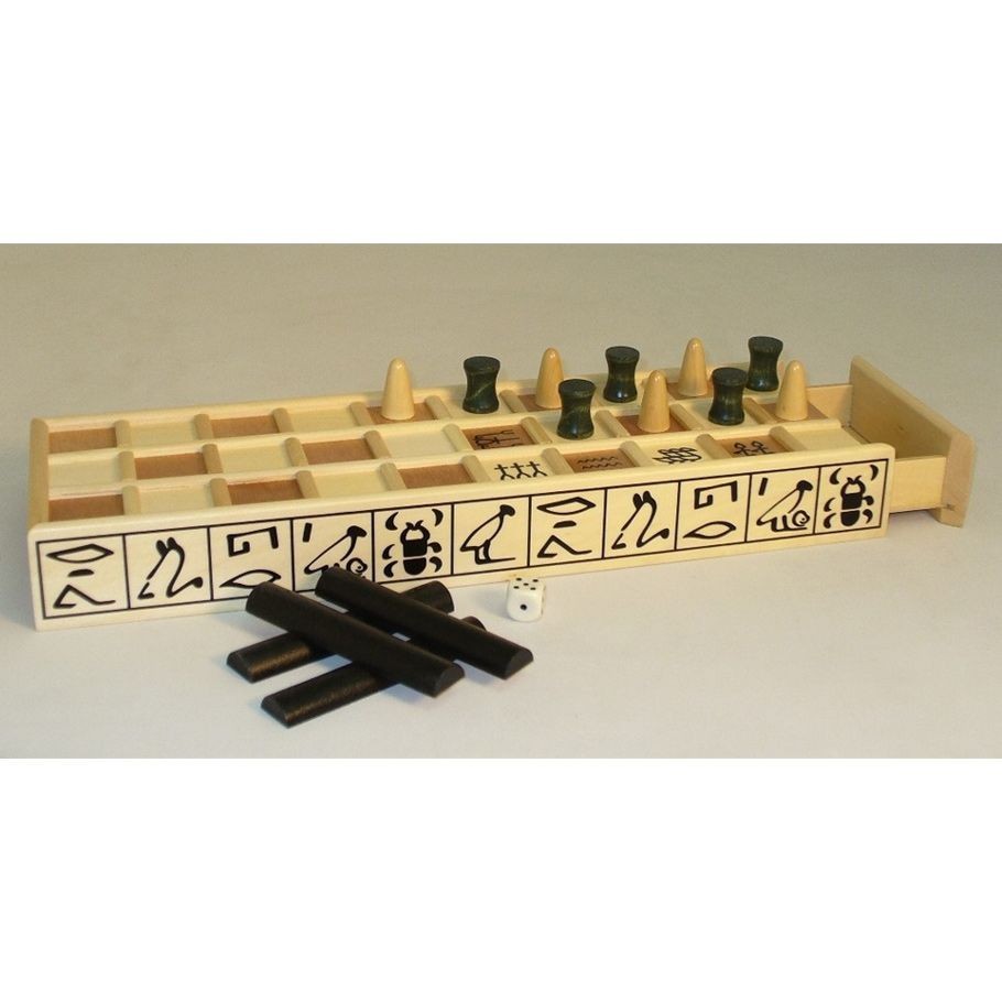 Senet — Ancient Egyptian Wooden Strategy Game Board