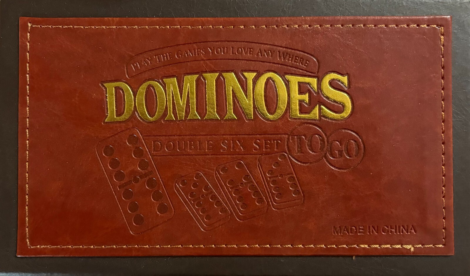Double Six Dominoes Set with Leatherette Case – 28 Standard Size Thick Tiles