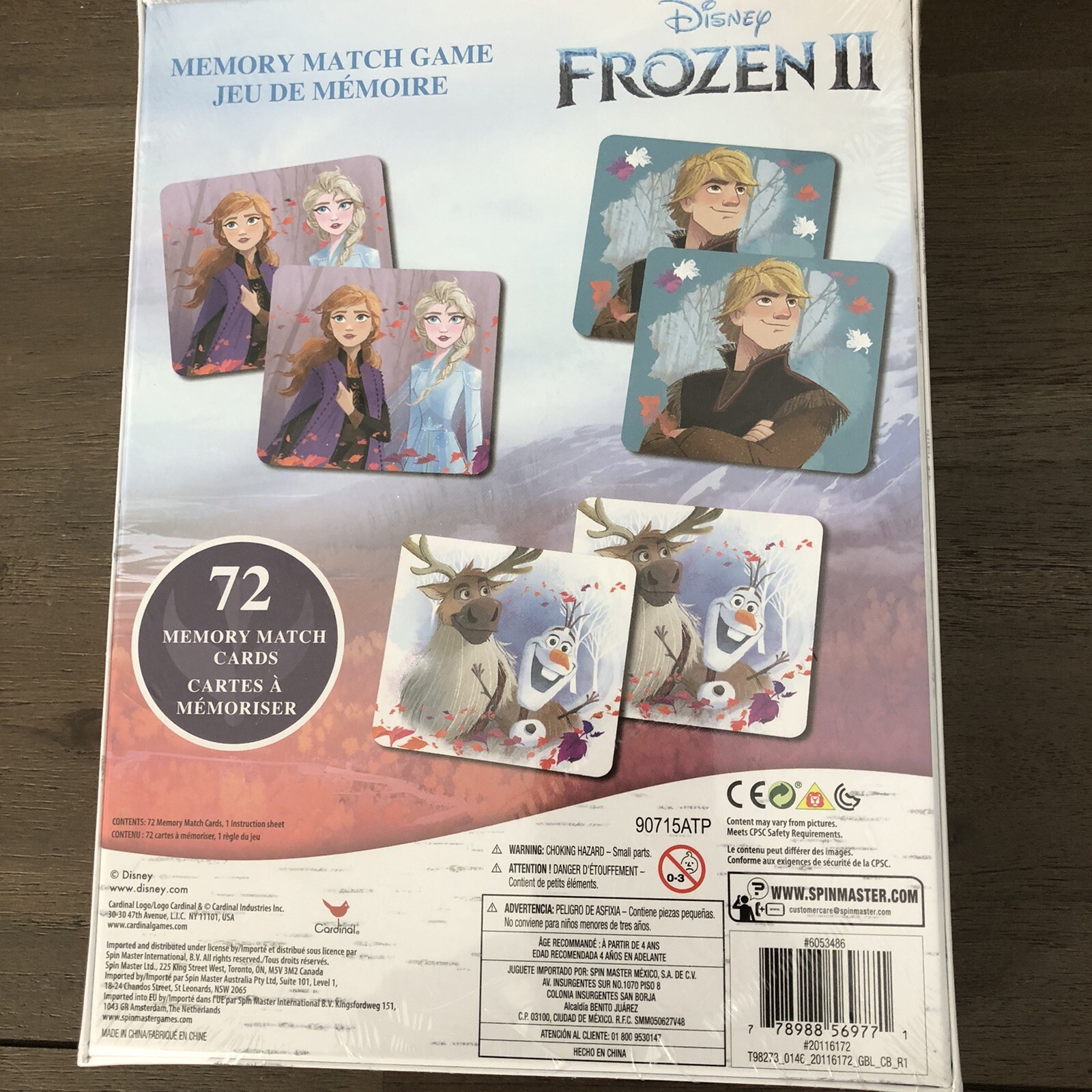 Frozen II Memory Match Game 72 Cards Elsa Anna Olaf Disney Movie